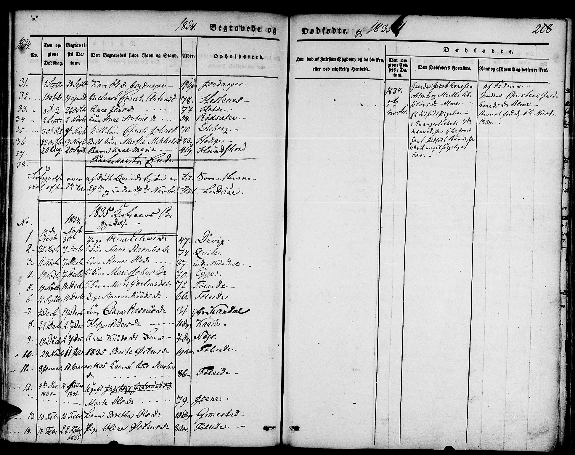 Gloppen sokneprestembete, SAB/A-80101/H/Haa/Haaa/L0007: Parish register (official) no. A 7, 1827-1837, p. 209