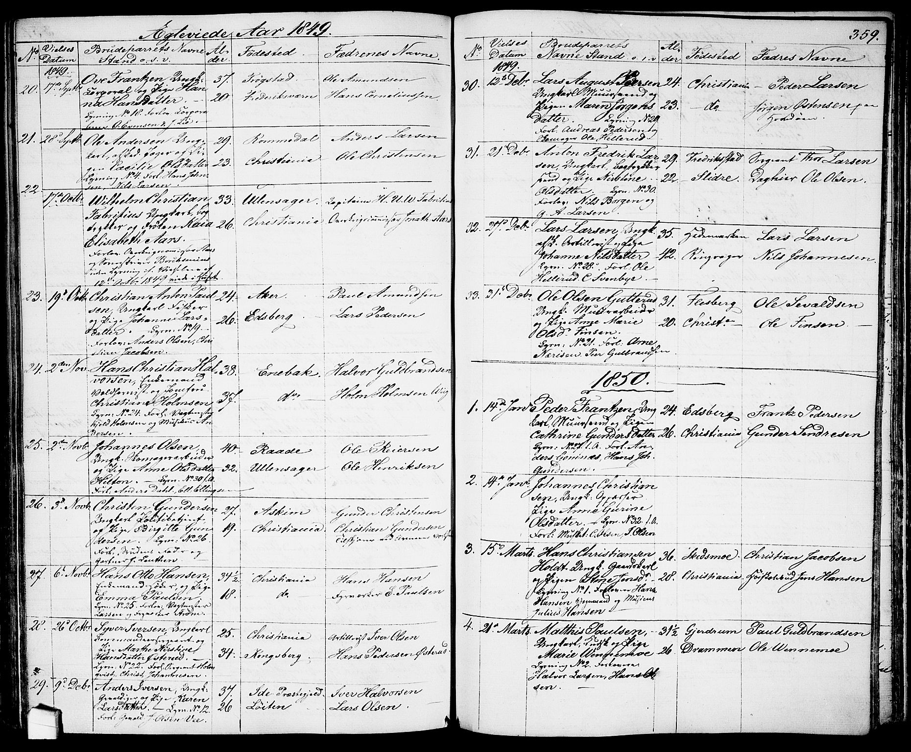 Garnisonsmenigheten Kirkebøker, SAO/A-10846/G/Ga/L0005: Parish register (copy) no. 5, 1841-1860, p. 359