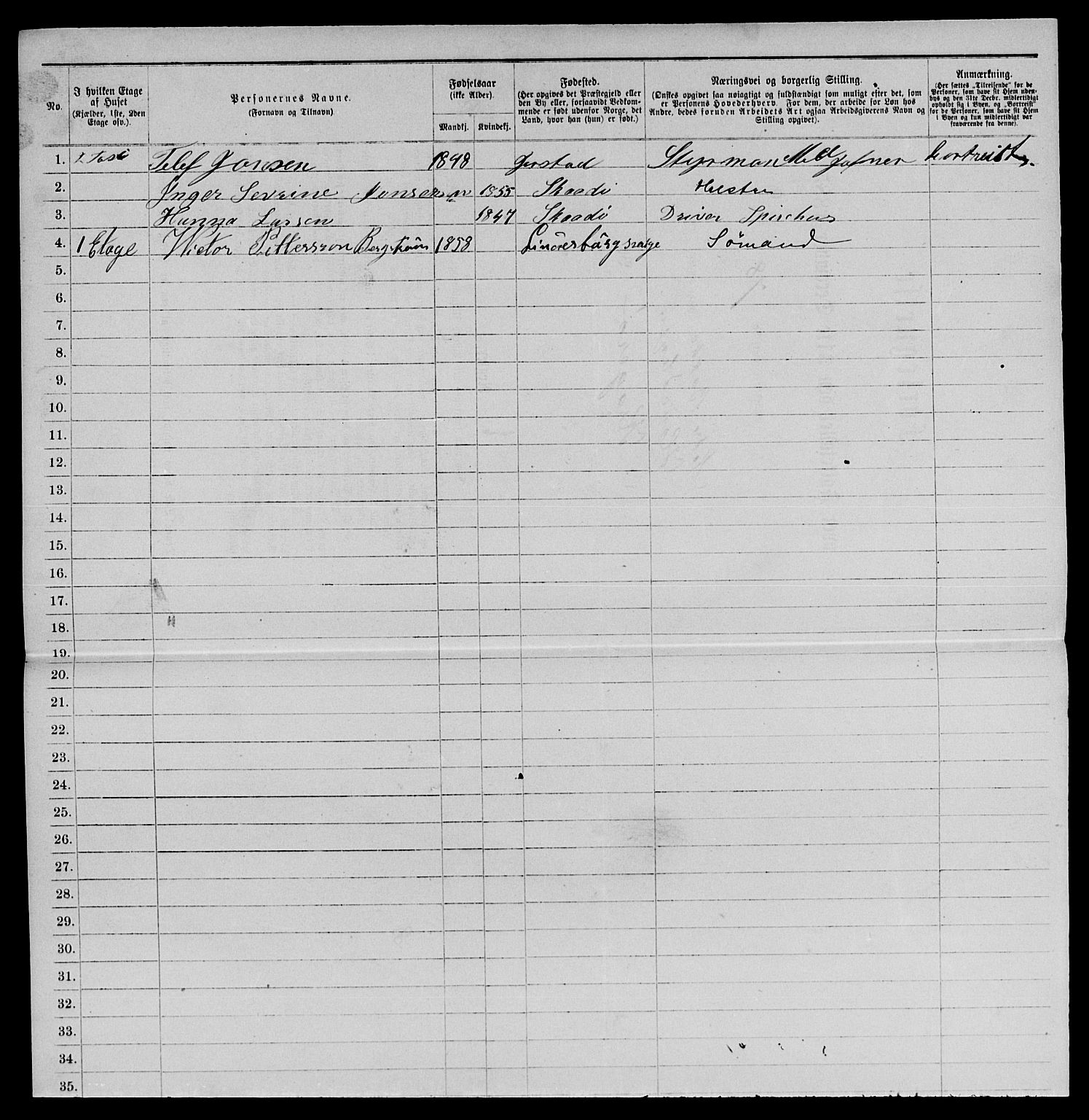 SAKO, 1885 census for 0801 Kragerø, 1885, p. 1178