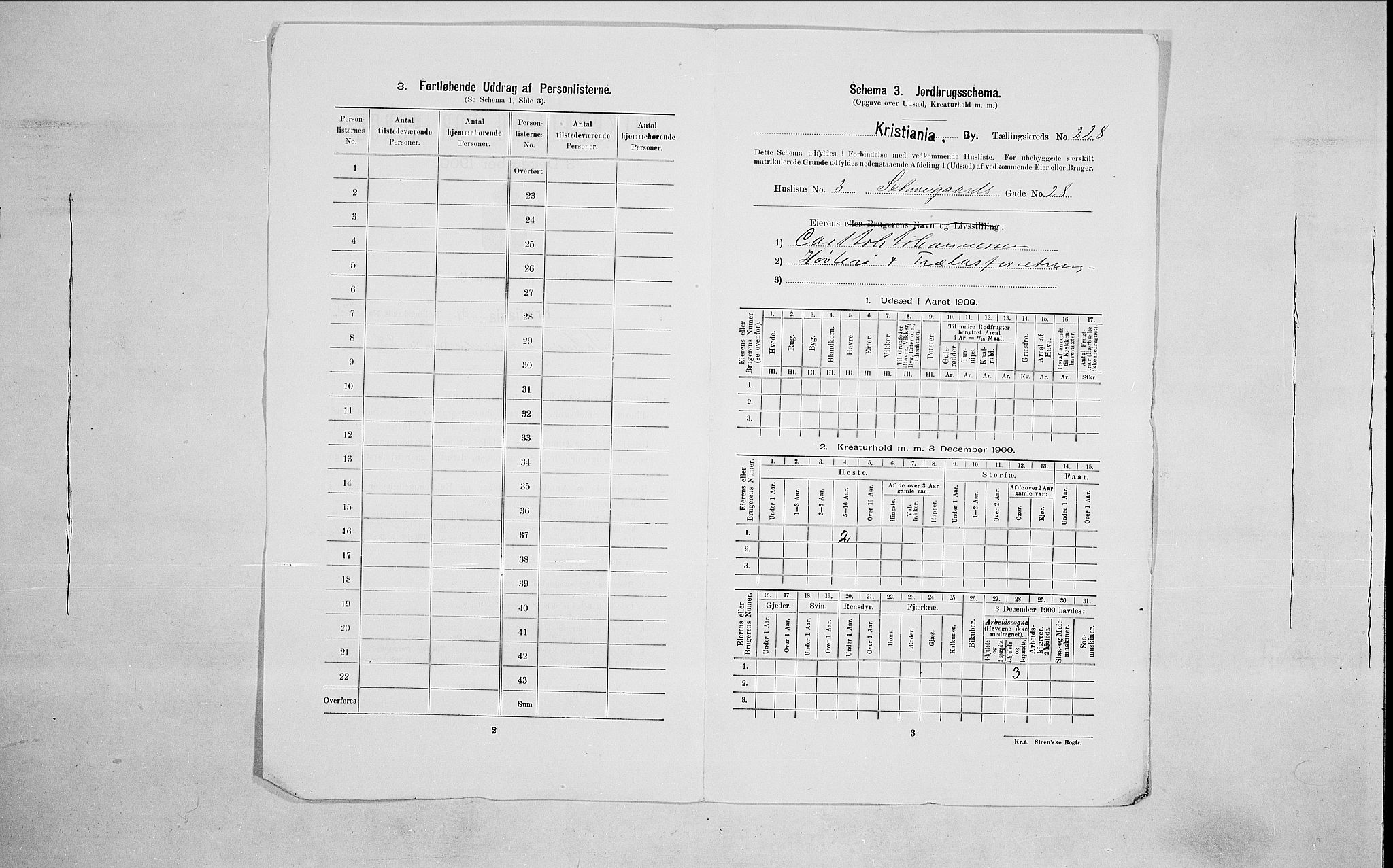 SAO, 1900 census for Kristiania, 1900, p. 80777