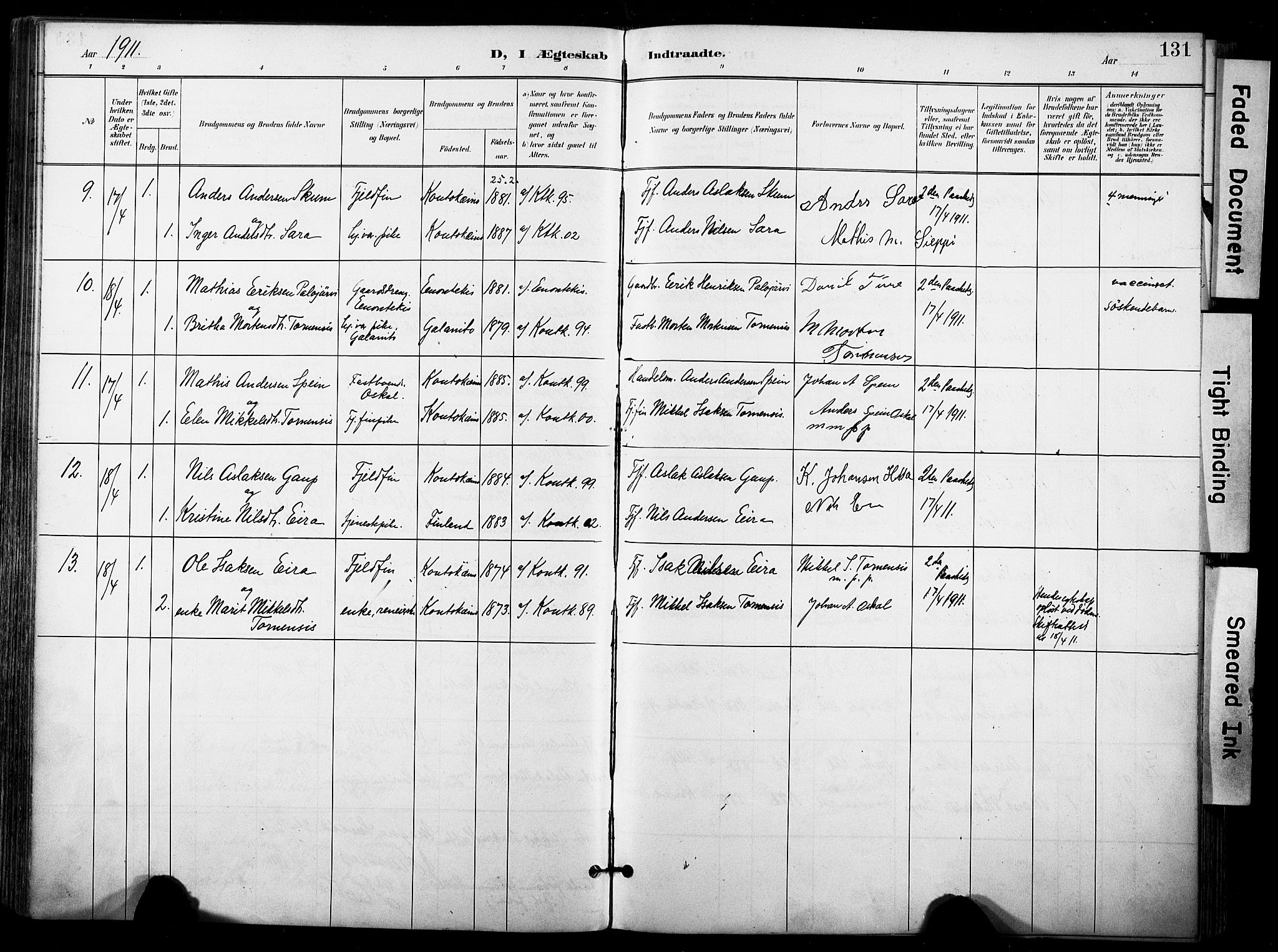 Kautokeino sokneprestembete, SATØ/S-1340/H/Ha/L0005.kirke: Parish register (official) no. 5, 1896-1916, p. 131