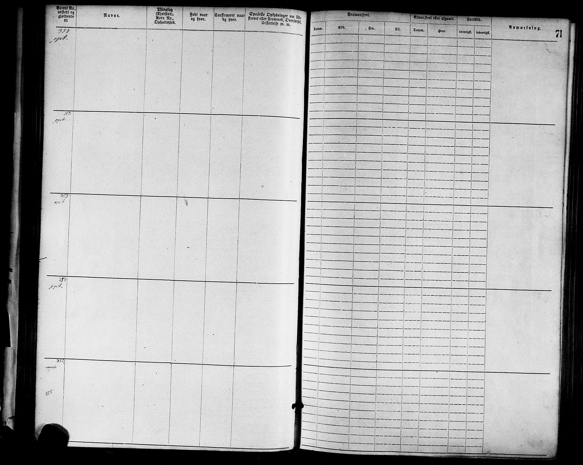 Grimstad mønstringskrets, SAK/2031-0013/F/Fa/L0001: Annotasjonsrulle nr 1-1920 med register, F-1, 1870-1892, p. 93