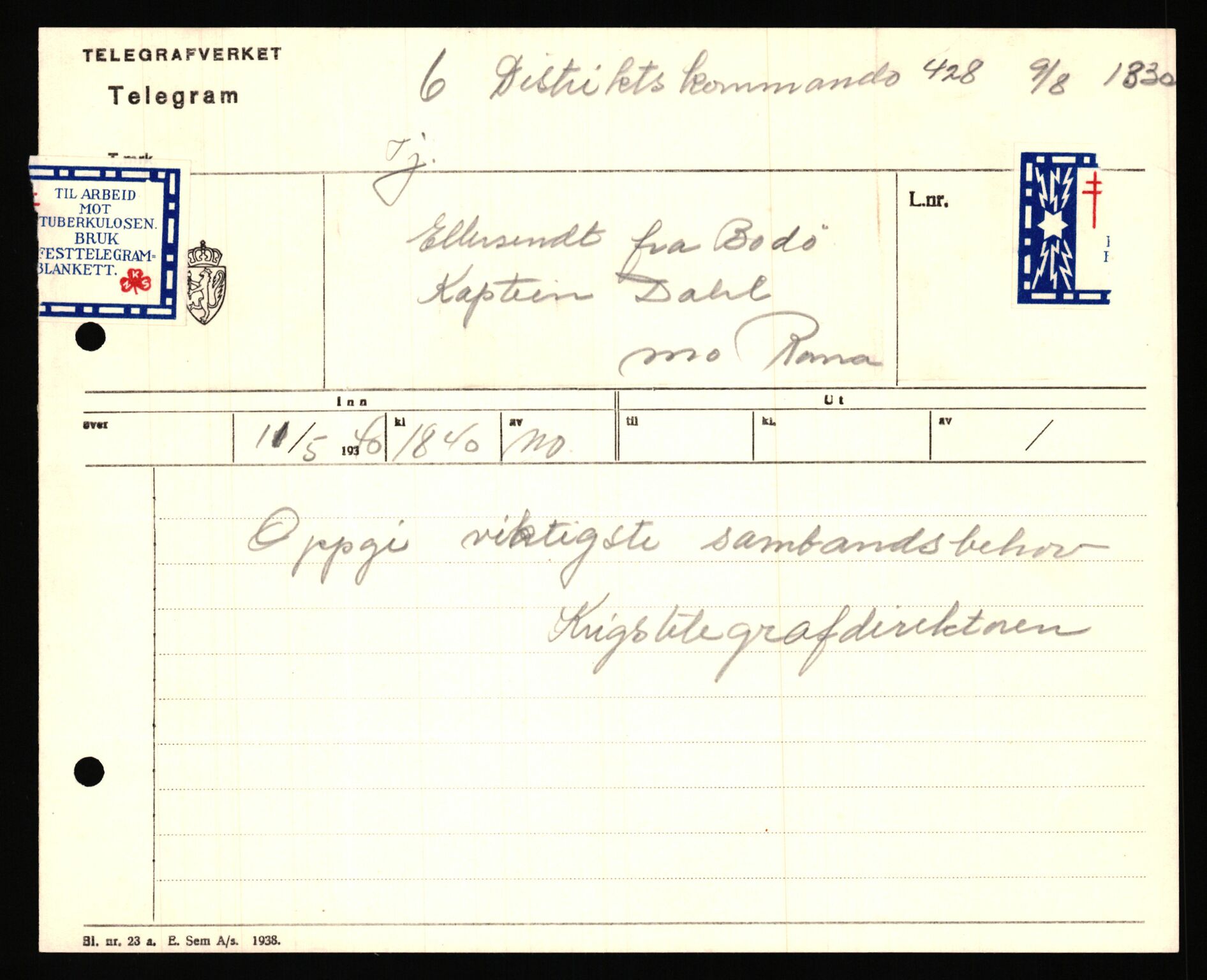 Forsvaret, Forsvarets krigshistoriske avdeling, AV/RA-RAFA-2017/Y/Ya/L0031: II-C-11-51 - Hærens overkommando, 1940, p. 562