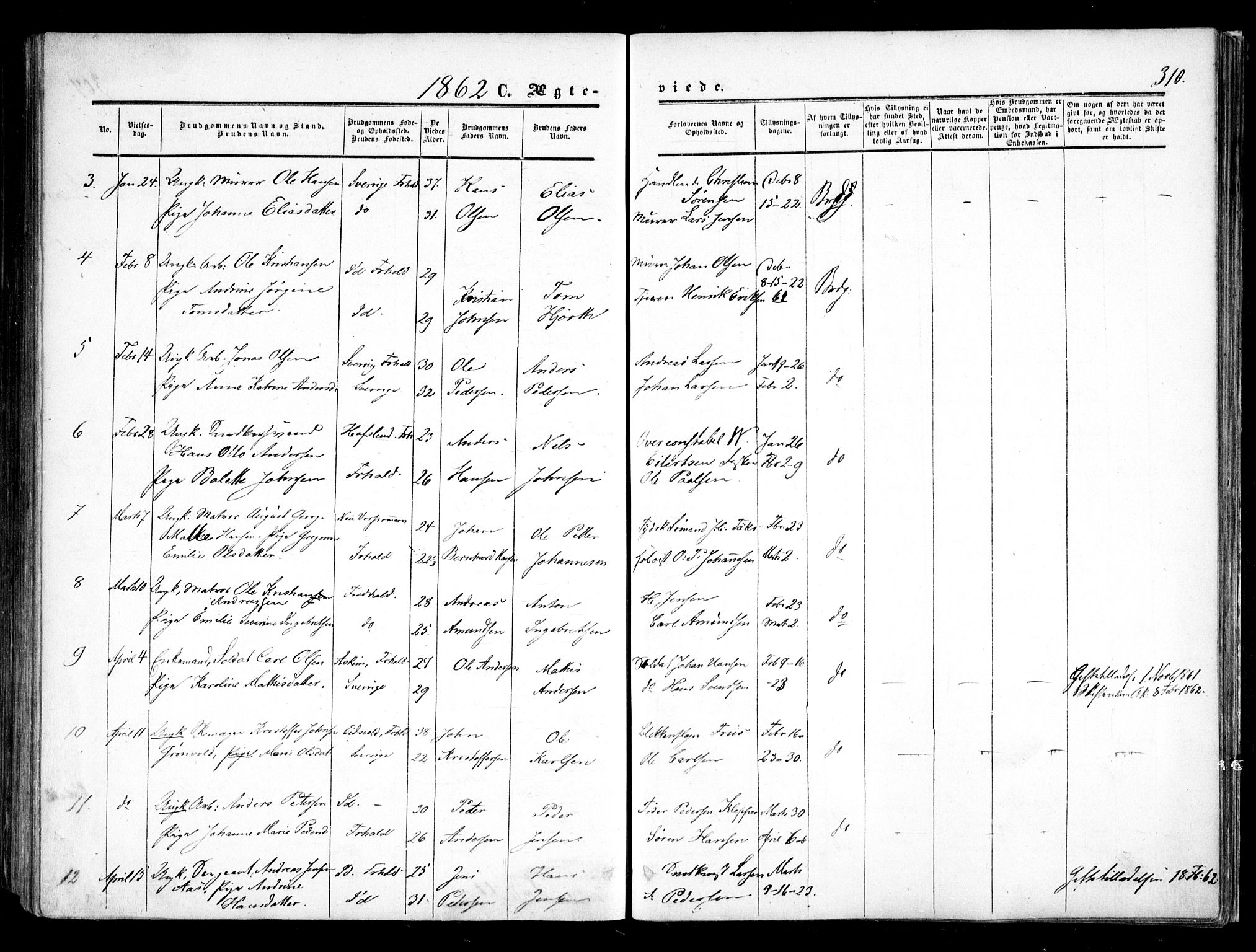 Halden prestekontor Kirkebøker, AV/SAO-A-10909/F/Fa/L0007: Parish register (official) no. I 7, 1857-1865, p. 310