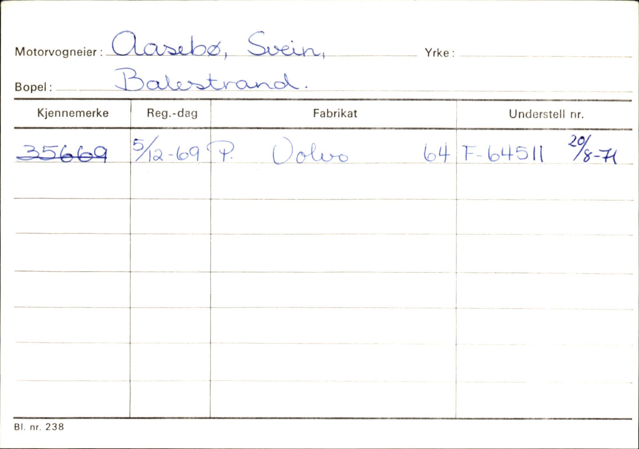 Statens vegvesen, Sogn og Fjordane vegkontor, AV/SAB-A-5301/4/F/L0132: Eigarregister Askvoll A-Å. Balestrand A-Å, 1945-1975, p. 2549