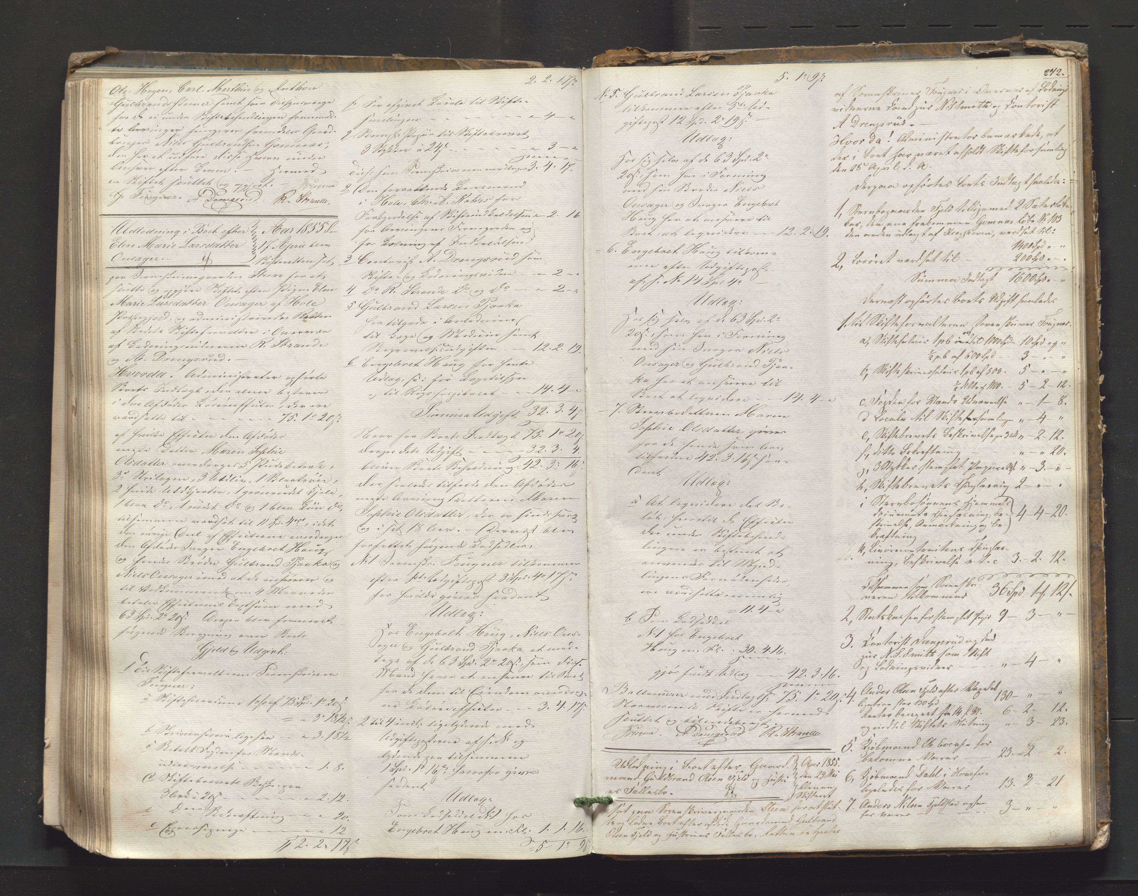 Ringerike sorenskriveri, AV/SAKO-A-105/H/Hb/Hbd/Hbda/L0003: Skifteutlodningsprotokoll, 1847-1857, p. 272