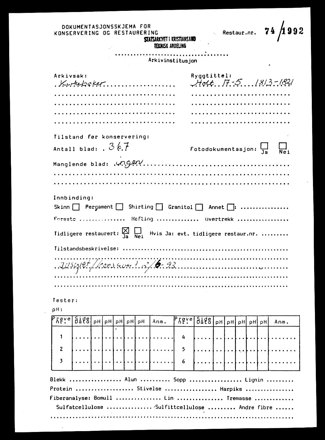 Holt sokneprestkontor, AV/SAK-1111-0021/F/Fa/L0005: Parish register (official) no. A 5, 1813-1821