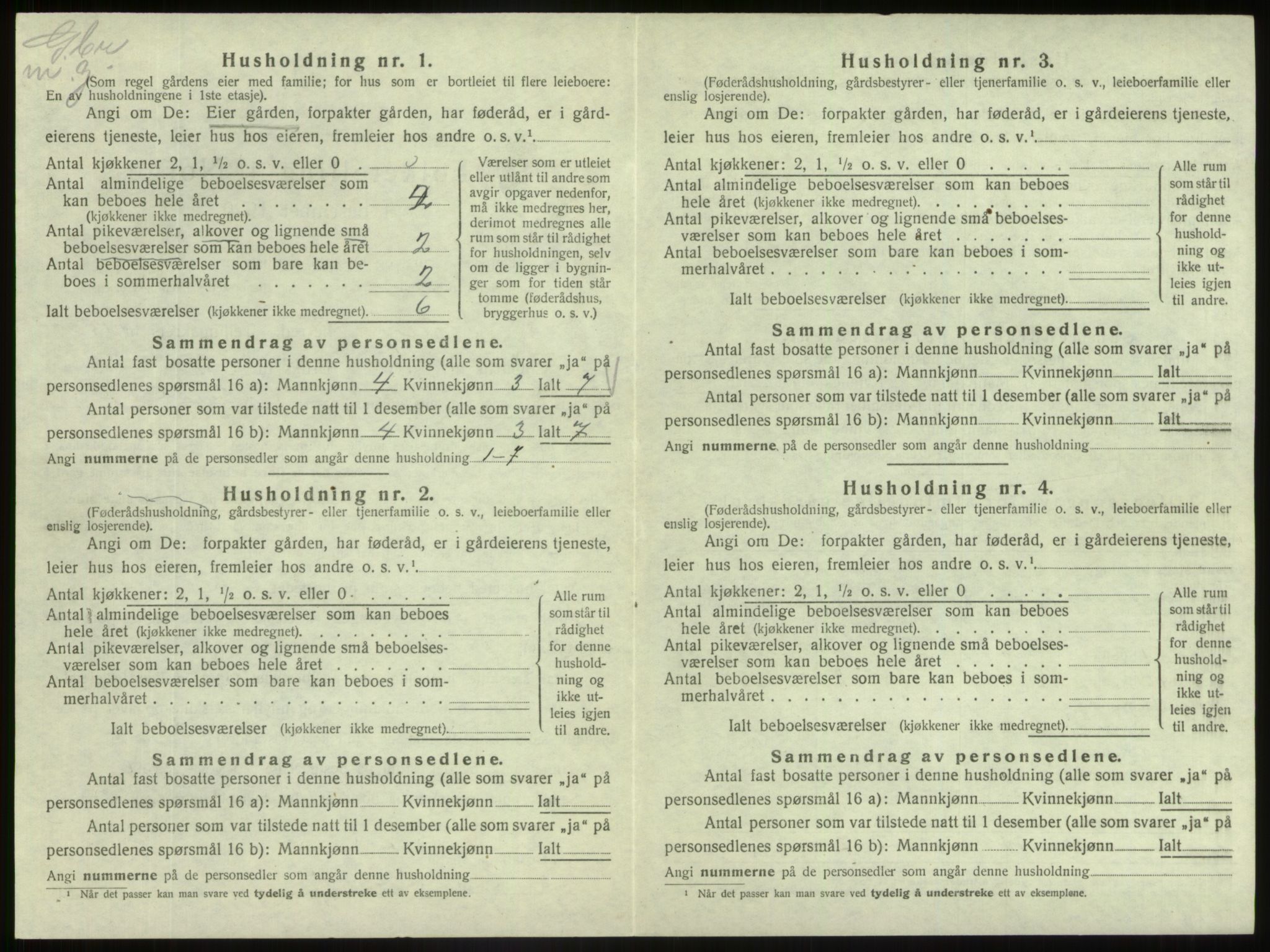 SAB, 1920 census for Fjaler, 1920, p. 309