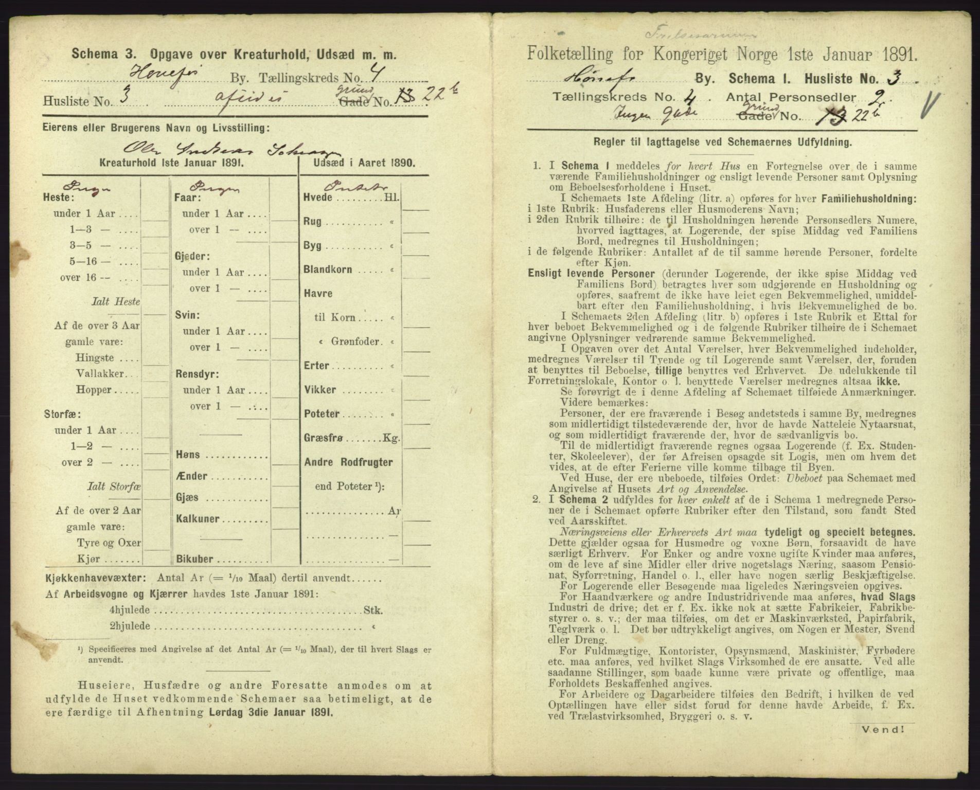 RA, 1891 census for 0601 Hønefoss, 1891, p. 127