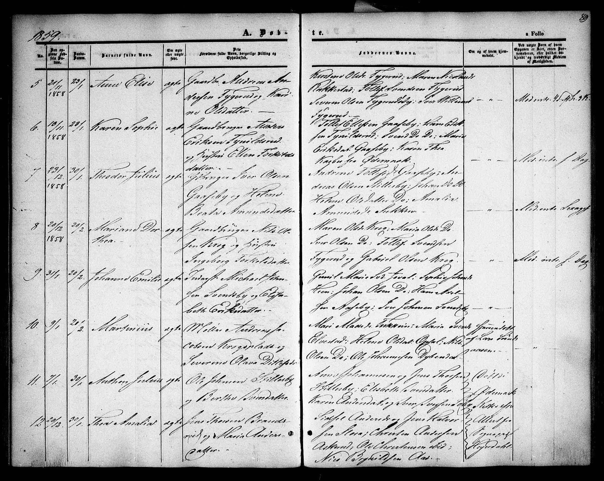 Rødenes prestekontor Kirkebøker, AV/SAO-A-2005/F/Fa/L0006: Parish register (official) no. I 6, 1850-1859, p. 89