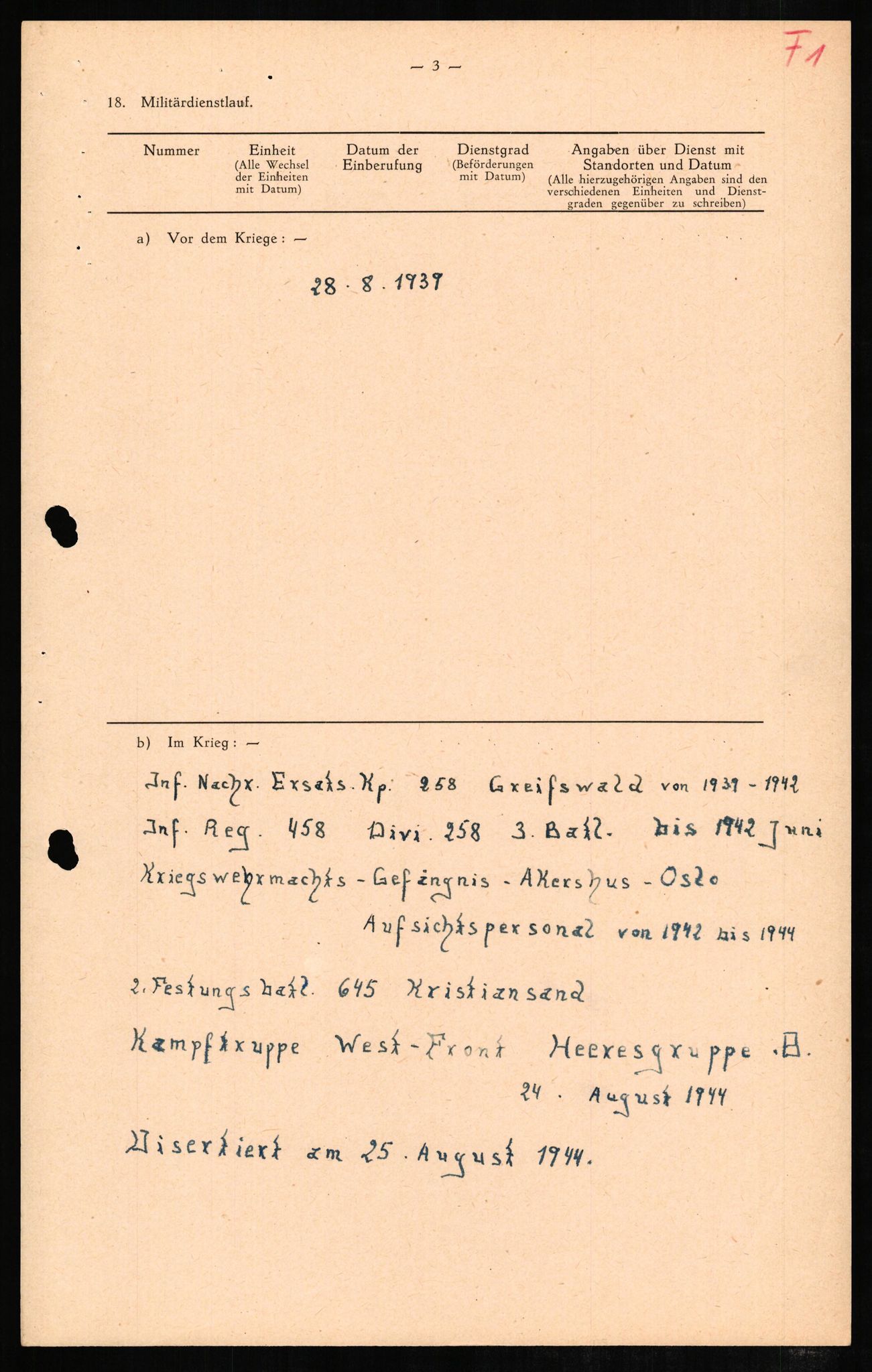 Forsvaret, Forsvarets overkommando II, AV/RA-RAFA-3915/D/Db/L0007: CI Questionaires. Tyske okkupasjonsstyrker i Norge. Tyskere., 1945-1946, p. 394