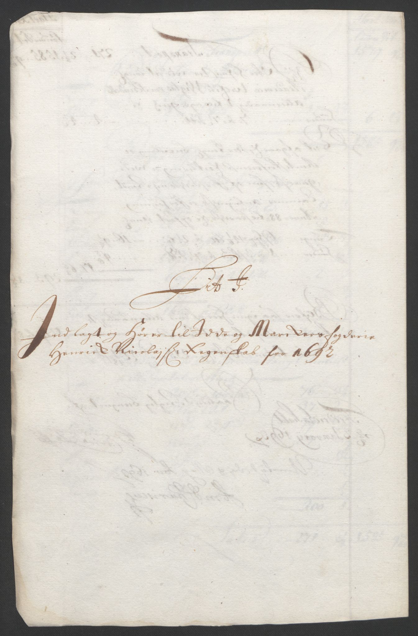 Rentekammeret inntil 1814, Reviderte regnskaper, Fogderegnskap, AV/RA-EA-4092/R01/L0011: Fogderegnskap Idd og Marker, 1692-1693, p. 101