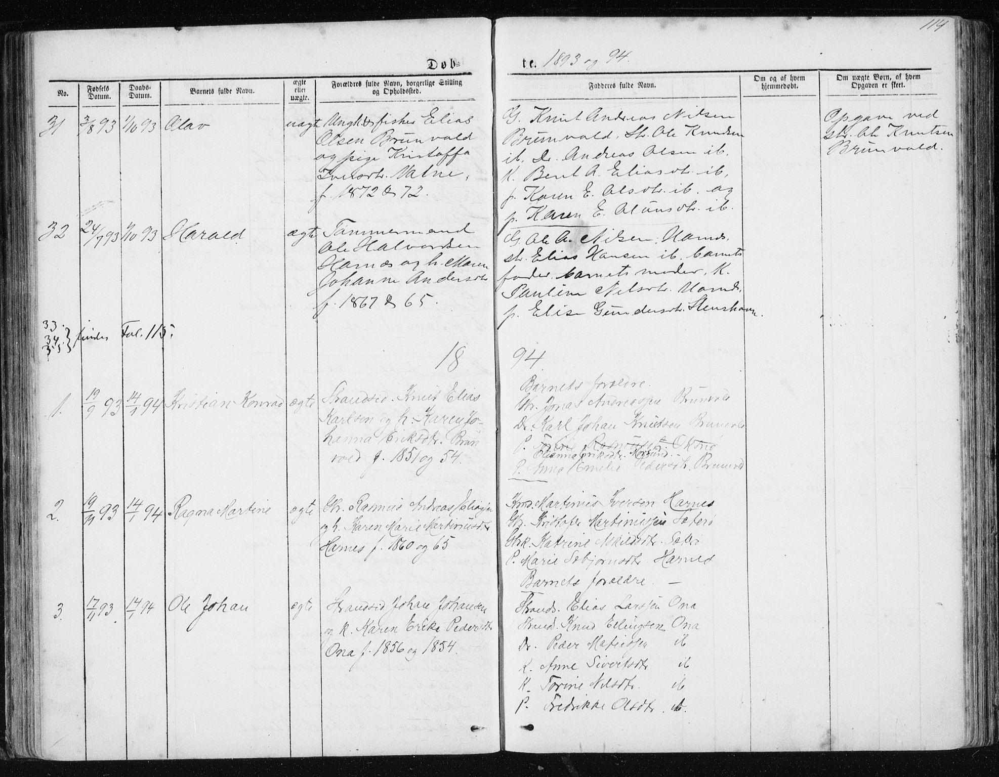 Ministerialprotokoller, klokkerbøker og fødselsregistre - Møre og Romsdal, AV/SAT-A-1454/561/L0732: Parish register (copy) no. 561C02, 1867-1900, p. 114