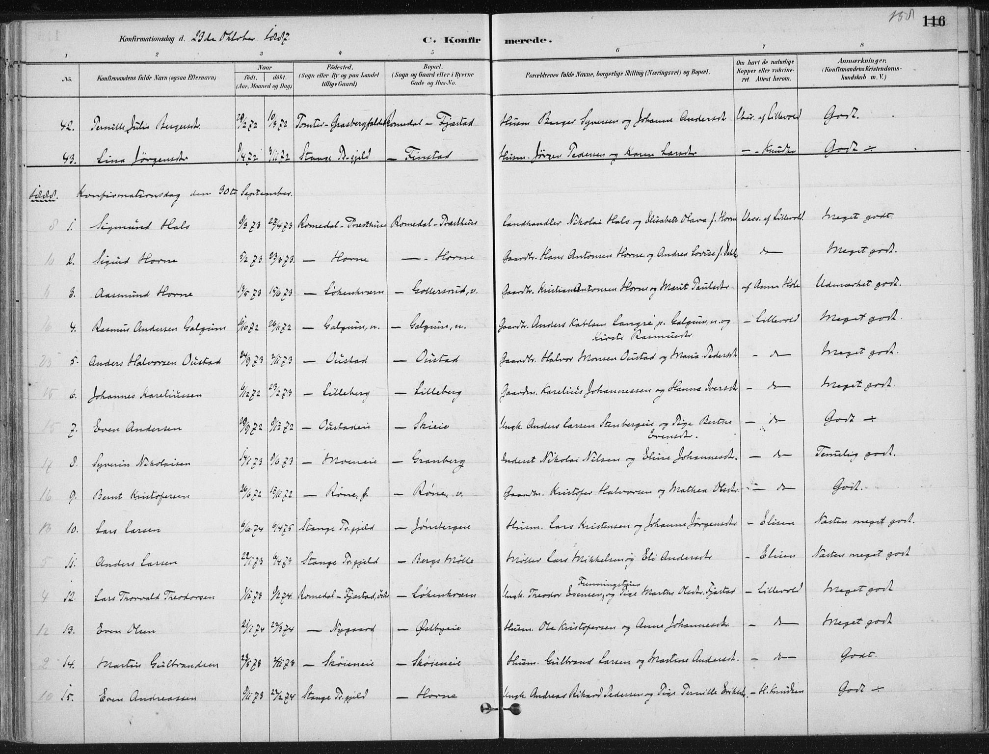 Romedal prestekontor, AV/SAH-PREST-004/K/L0010: Parish register (official) no. 10, 1880-1895, p. 158