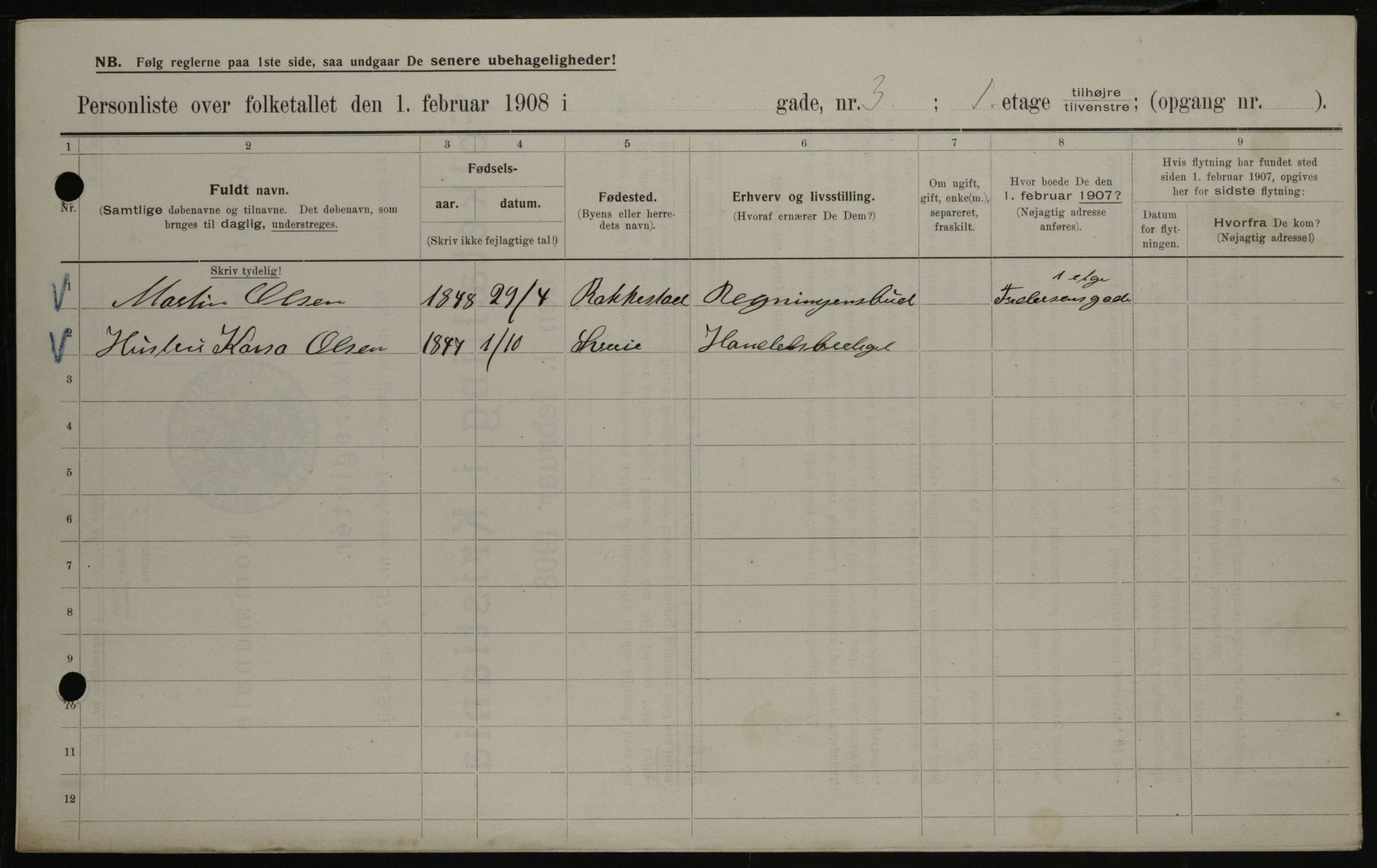 OBA, Municipal Census 1908 for Kristiania, 1908, p. 21832