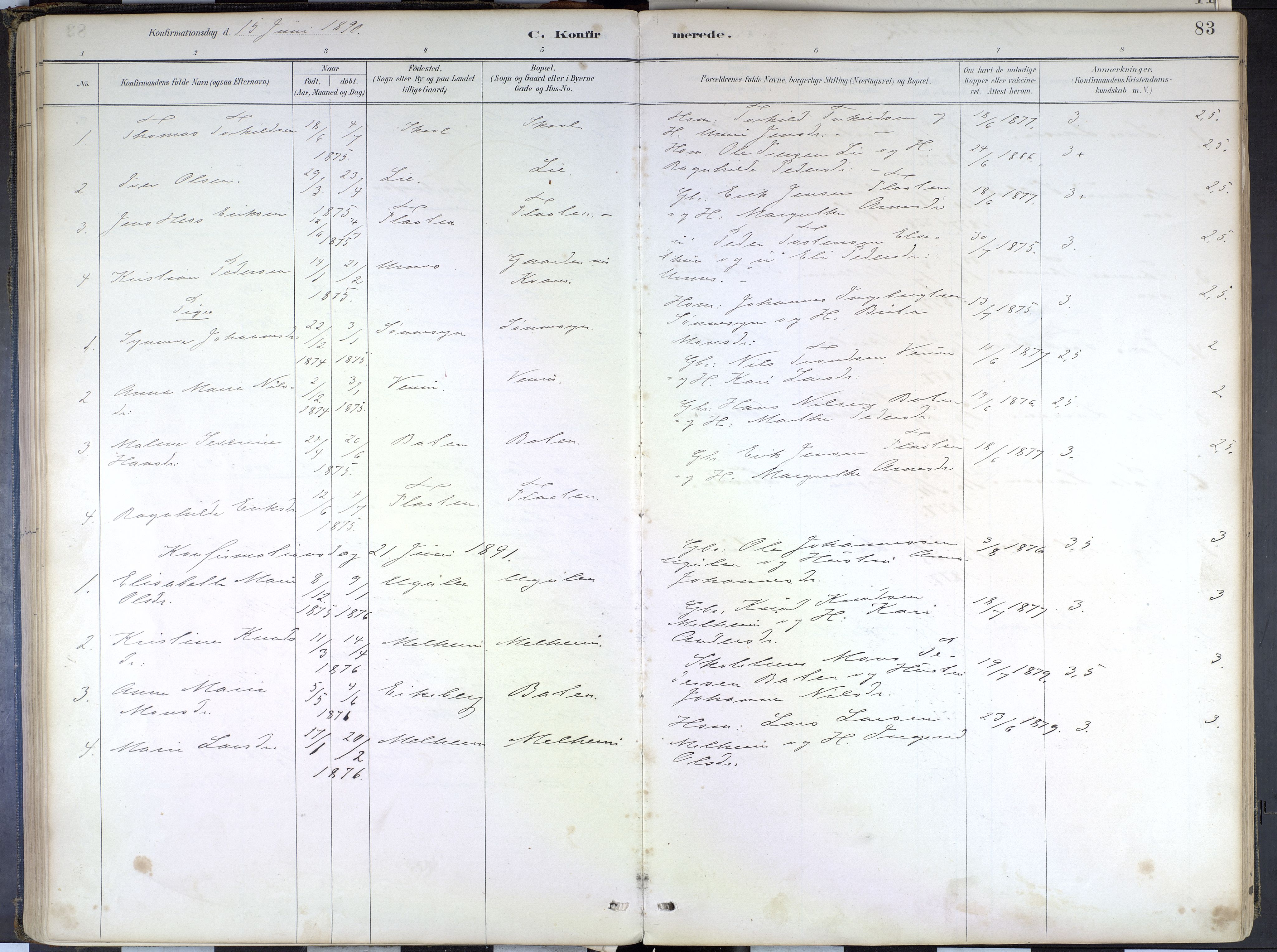 Hafslo sokneprestembete, SAB/A-80301/H/Haa/Haad/L0001: Parish register (official) no. D 1, 1886-1934, p. 83