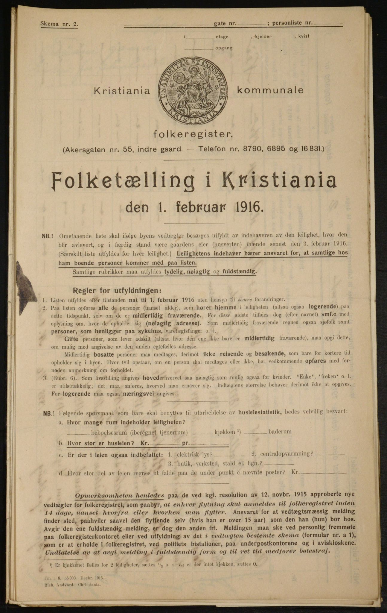 OBA, Municipal Census 1916 for Kristiania, 1916, p. 70025