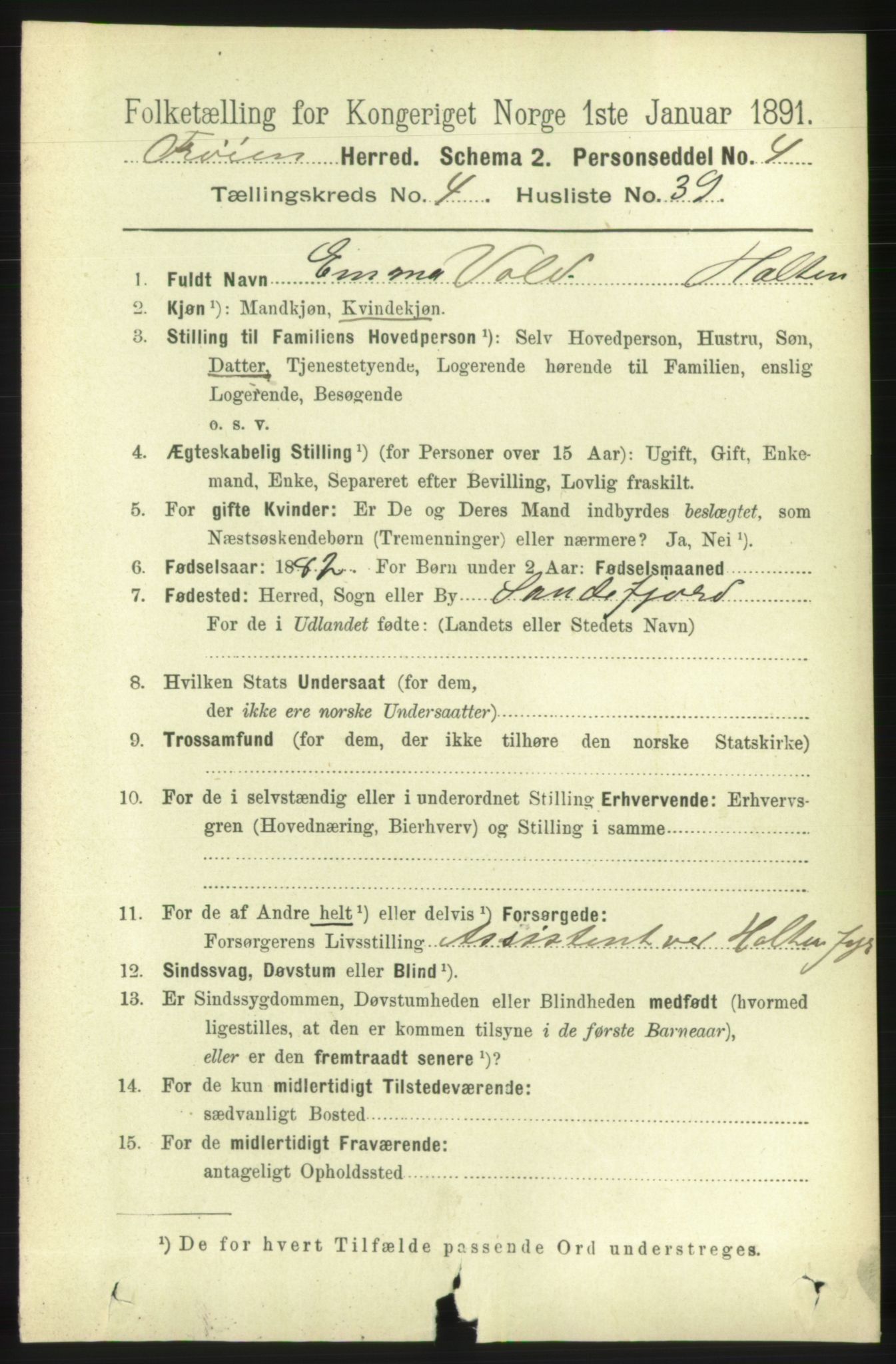 RA, 1891 census for 1619 Frøya, 1891, p. 3234