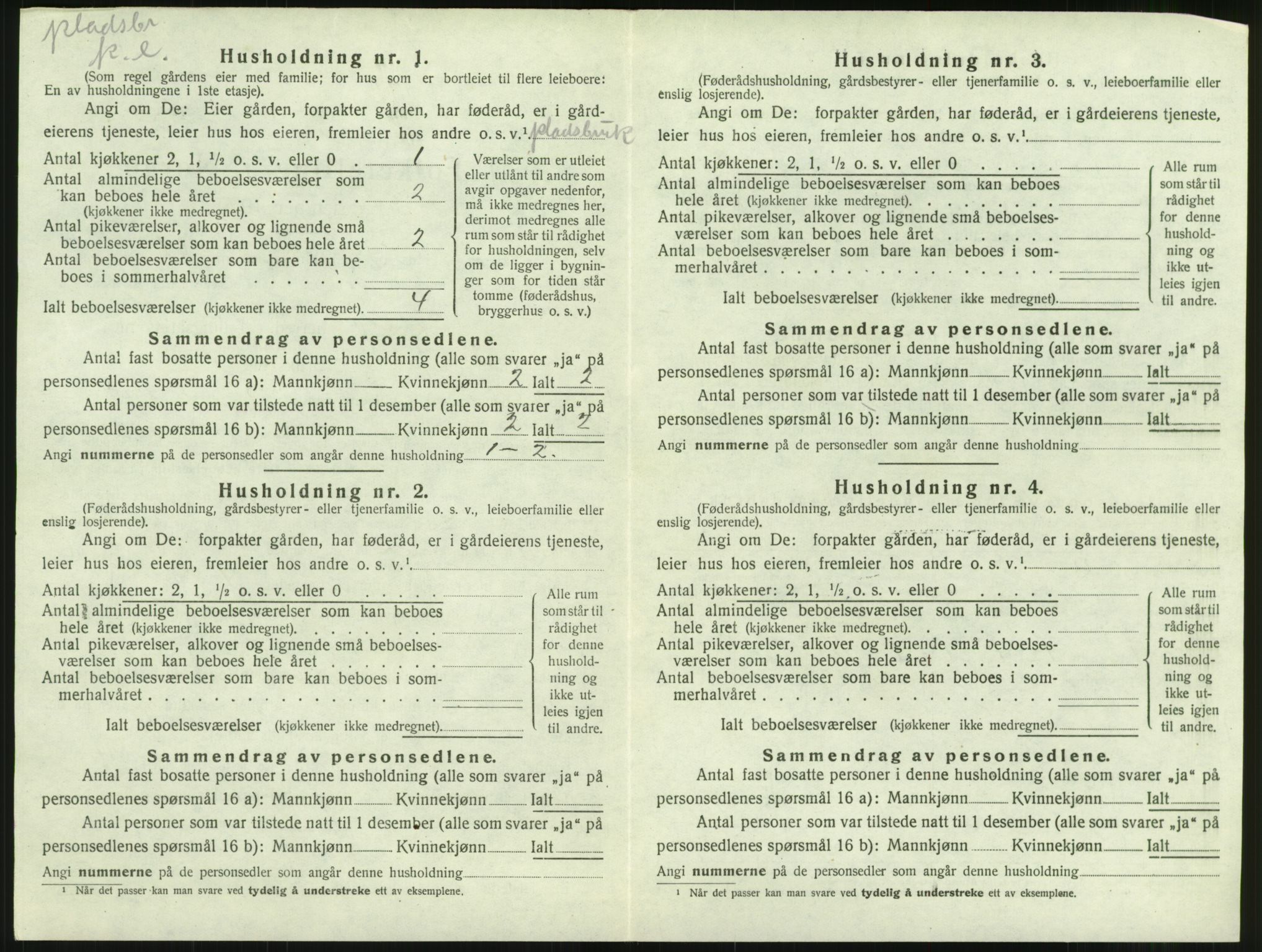 SAT, 1920 census for Bolsøy, 1920, p. 1022