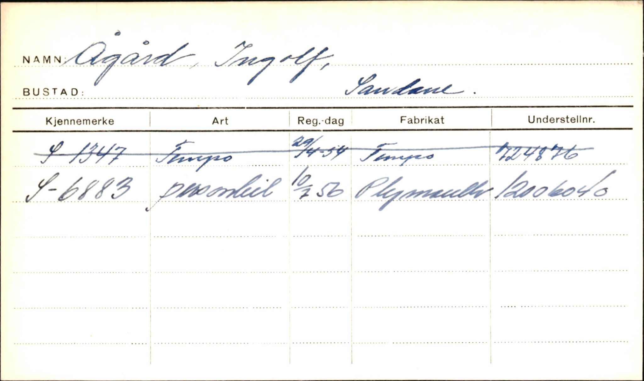 Statens vegvesen, Sogn og Fjordane vegkontor, AV/SAB-A-5301/4/F/L0002: Eigarregister Fjordane til 1.6.1961, 1930-1961, p. 779