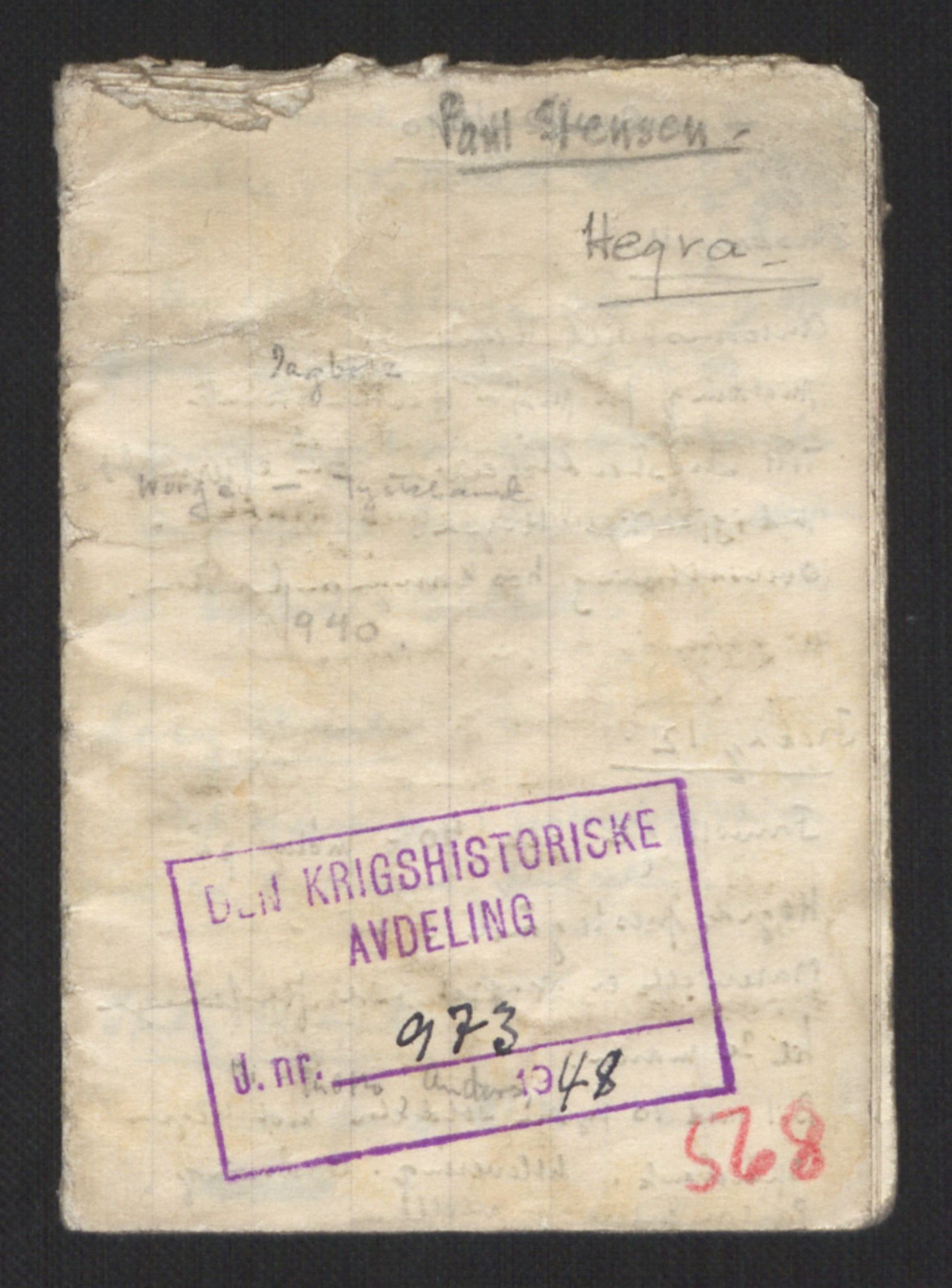 Forsvaret, Forsvarets krigshistoriske avdeling, RA/RAFA-2017/Y/Yb/L0119: II-C-11-568-575  -  5. Divisjon., 1940, p. 779