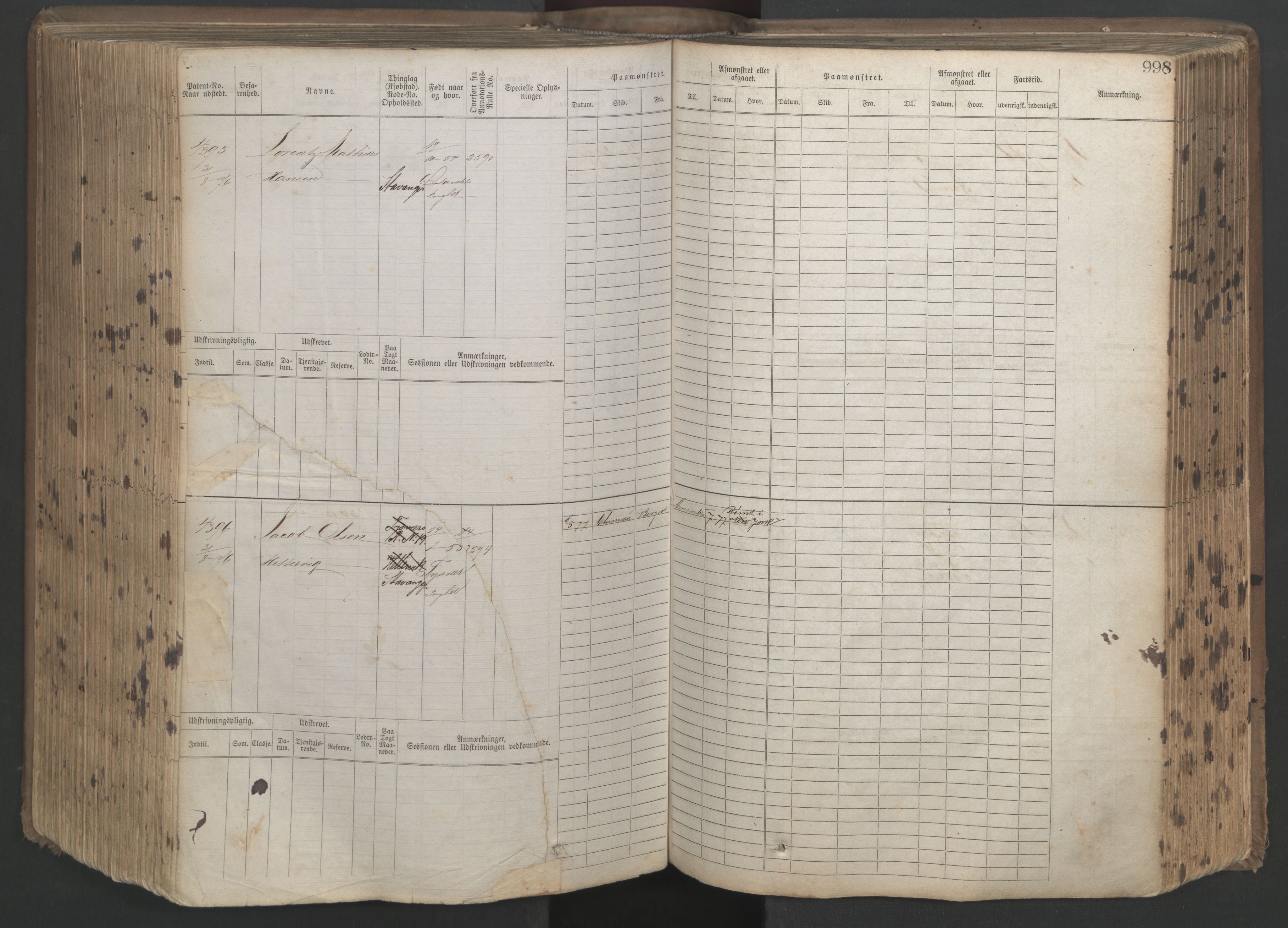 Stavanger sjømannskontor, AV/SAST-A-102006/F/Fb/Fbb/L0019: Sjøfartshovedrulle patnentnr. 3603-4803 (dublett), 1875, p. 401