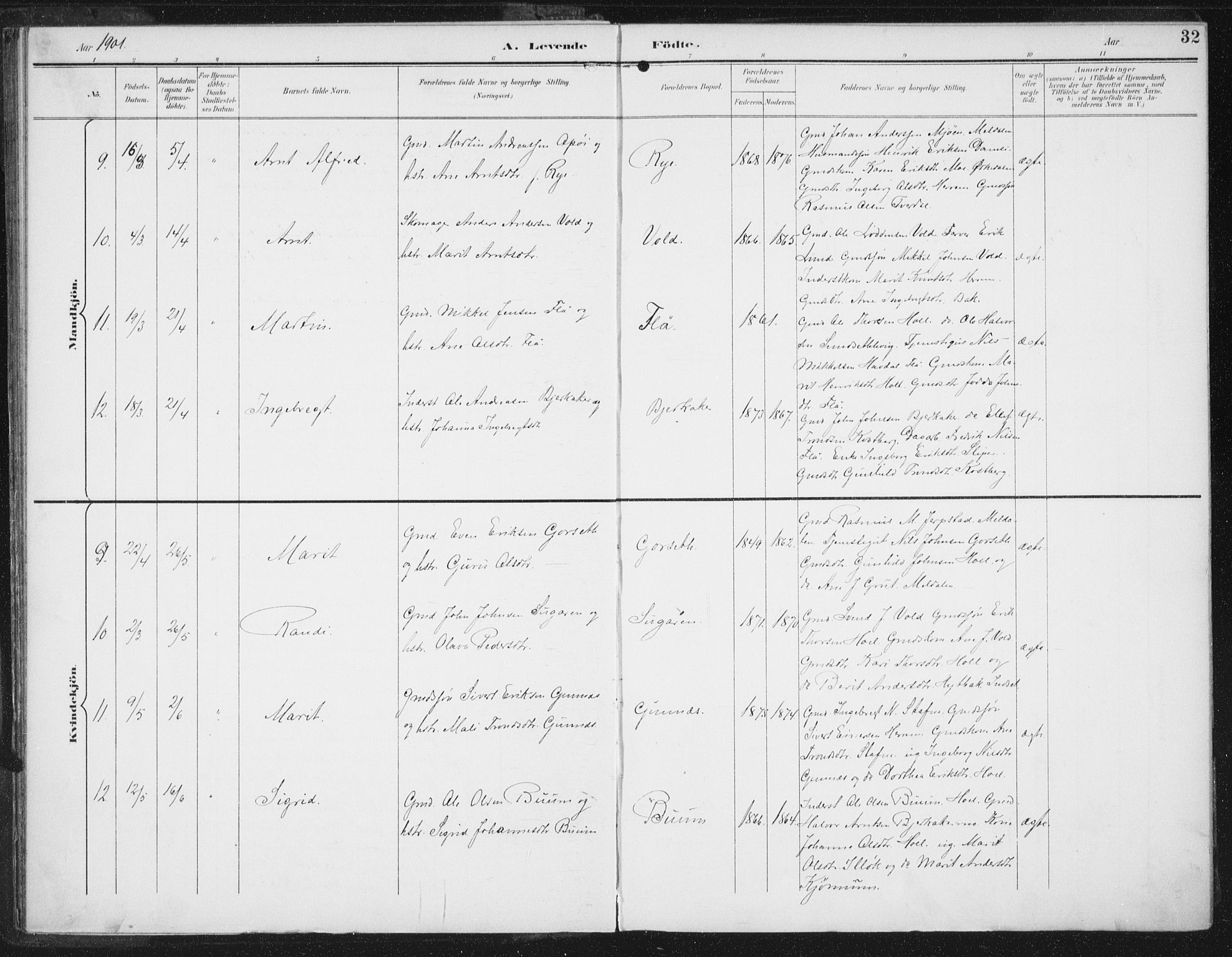 Ministerialprotokoller, klokkerbøker og fødselsregistre - Sør-Trøndelag, AV/SAT-A-1456/674/L0872: Parish register (official) no. 674A04, 1897-1907, p. 32