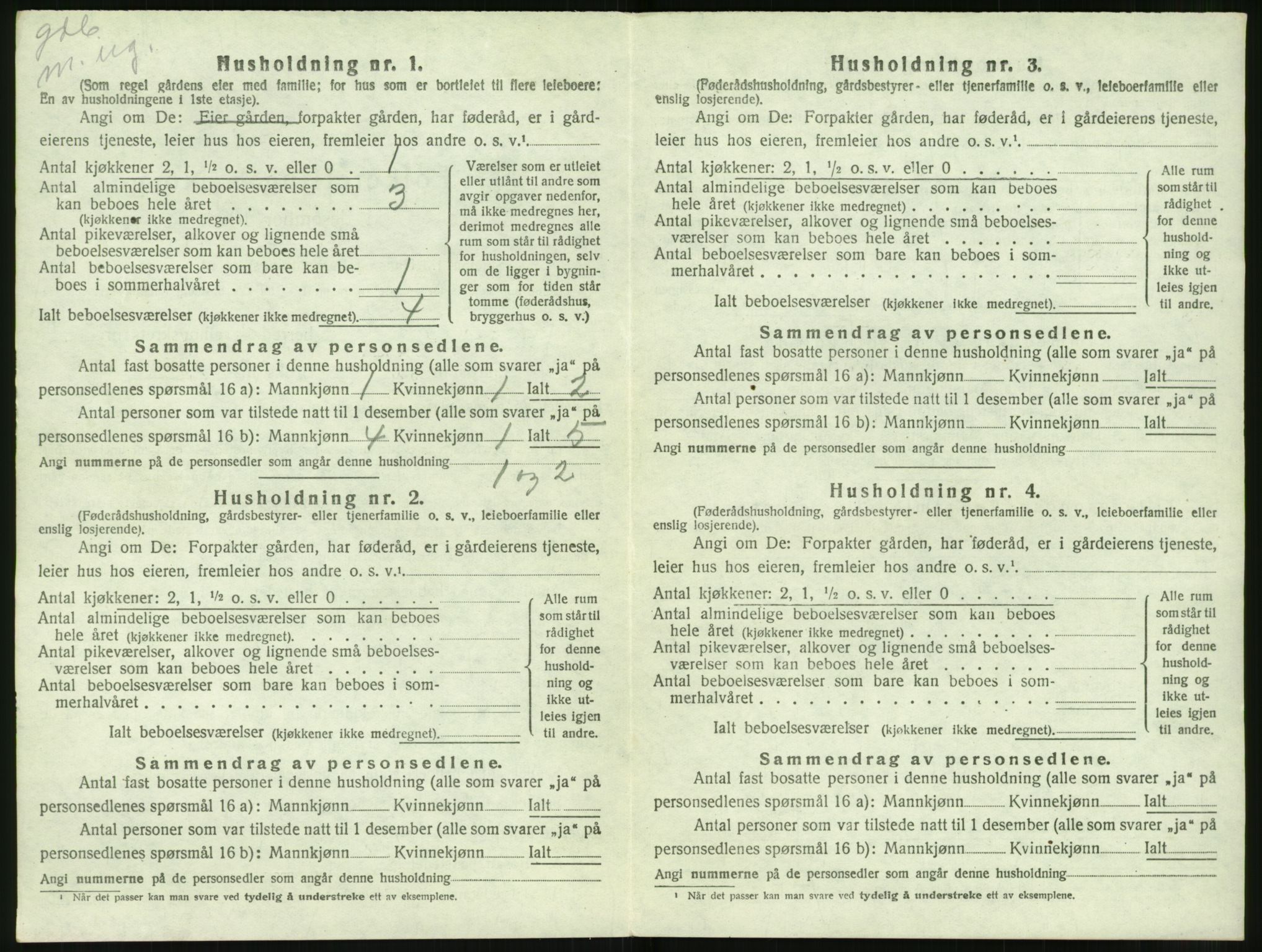 SAT, 1920 census for Volda, 1920, p. 1459