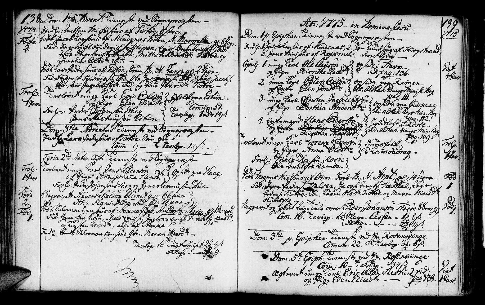 Ministerialprotokoller, klokkerbøker og fødselsregistre - Nordland, AV/SAT-A-1459/817/L0260: Parish register (official) no. 817A02 /1, 1768-1776, p. 138-139