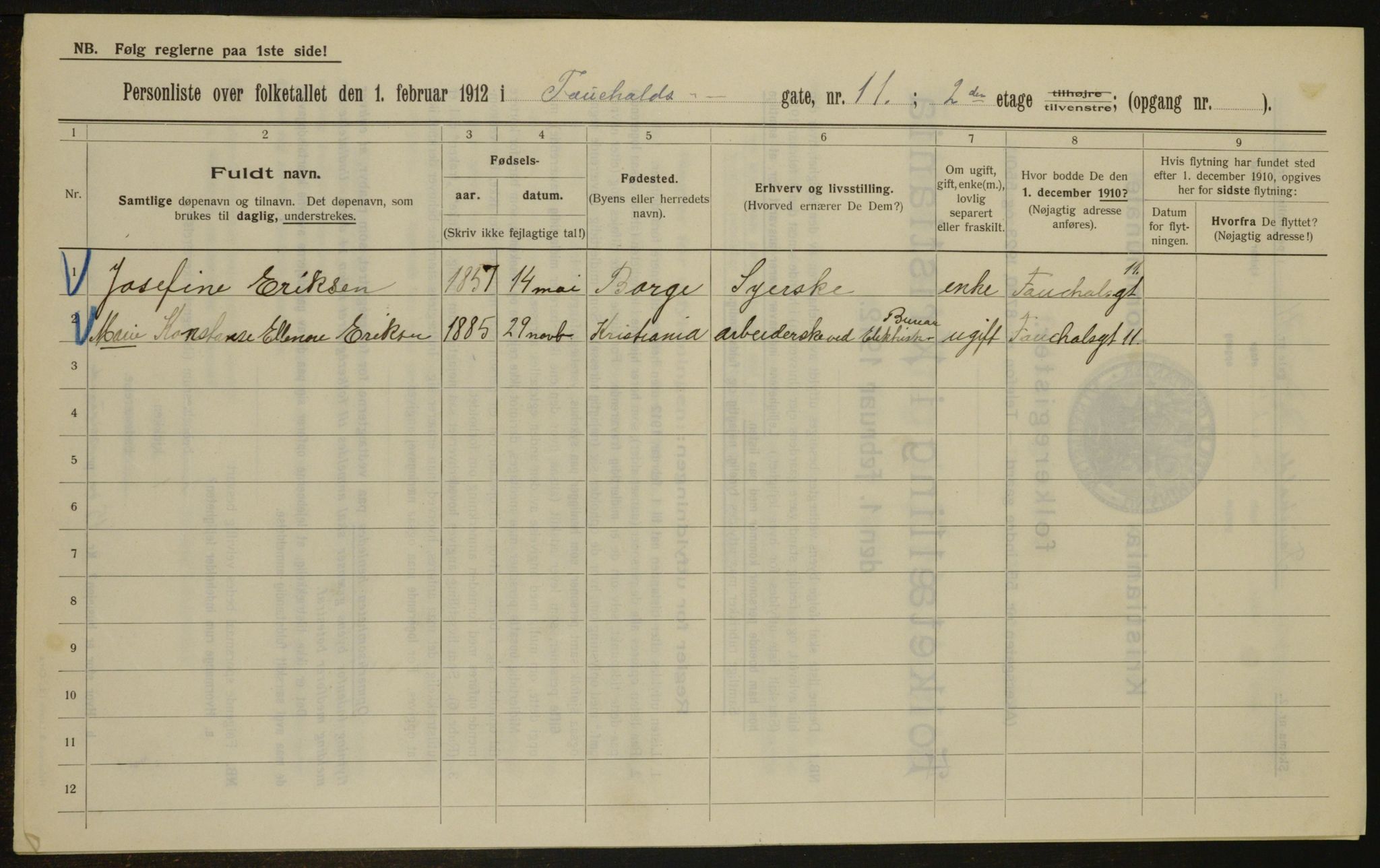 OBA, Municipal Census 1912 for Kristiania, 1912, p. 23934