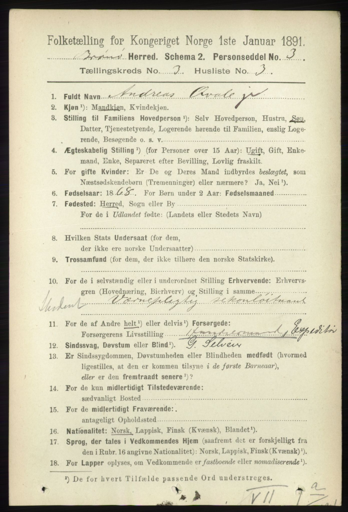 RA, 1891 census for 1814 Brønnøy, 1891, p. 1301