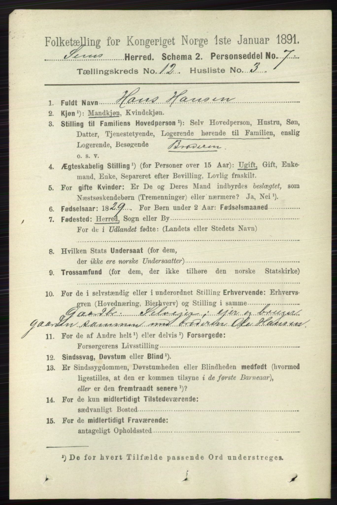 RA, 1891 census for 0721 Sem, 1891, p. 5778