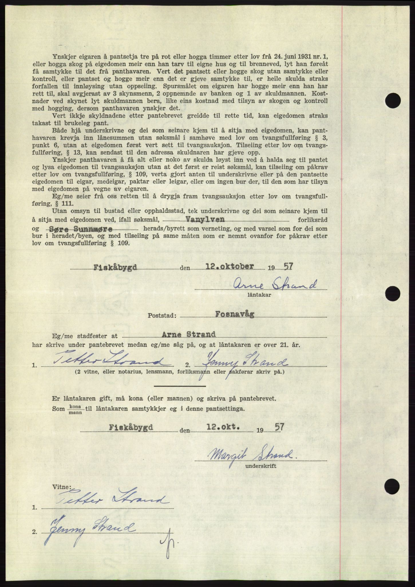 Søre Sunnmøre sorenskriveri, AV/SAT-A-4122/1/2/2C/L0130: Mortgage book no. 18B, 1957-1958, Diary no: : 2649/1957