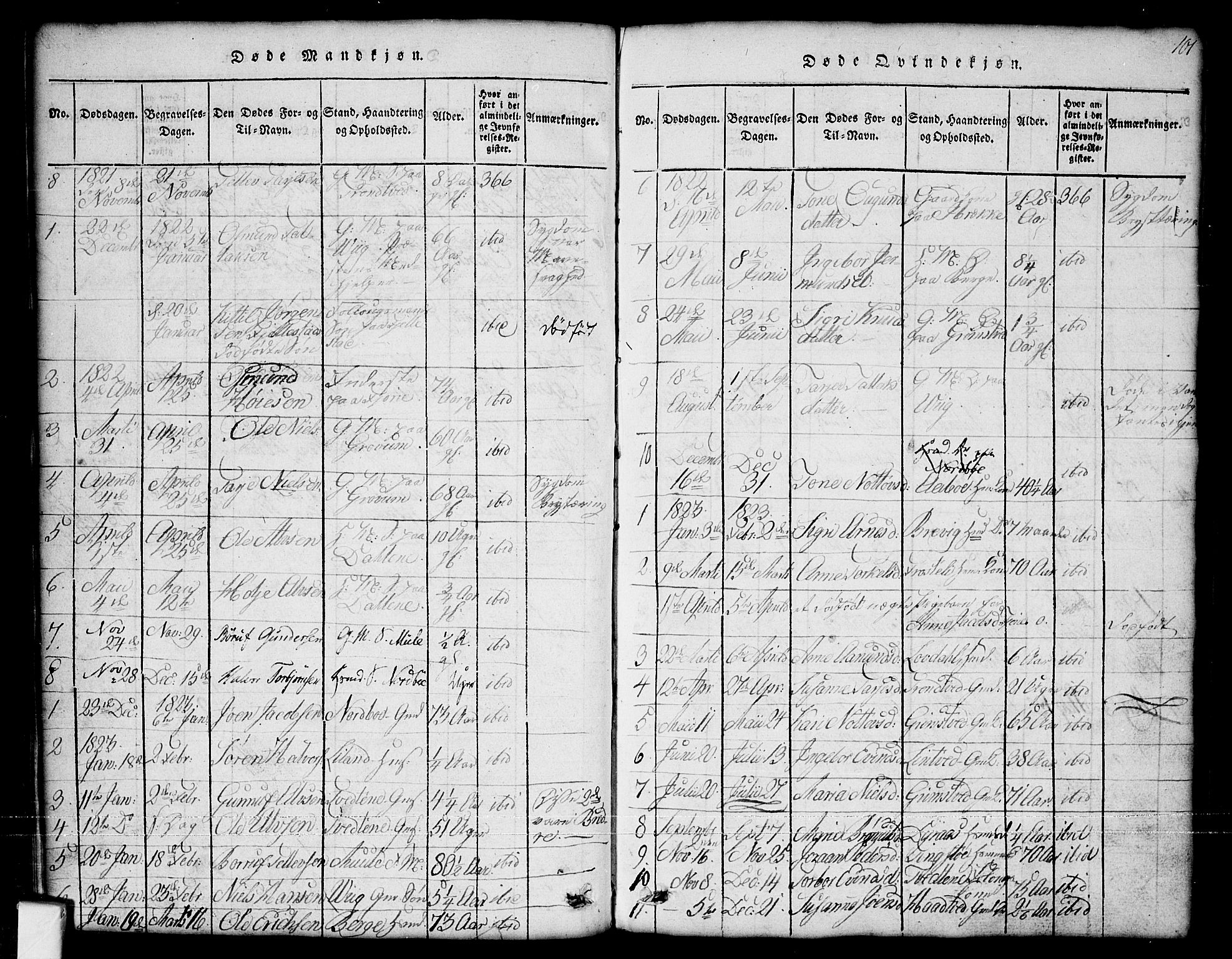 Nissedal kirkebøker, SAKO/A-288/G/Ga/L0001: Parish register (copy) no. I 1, 1814-1860, p. 101