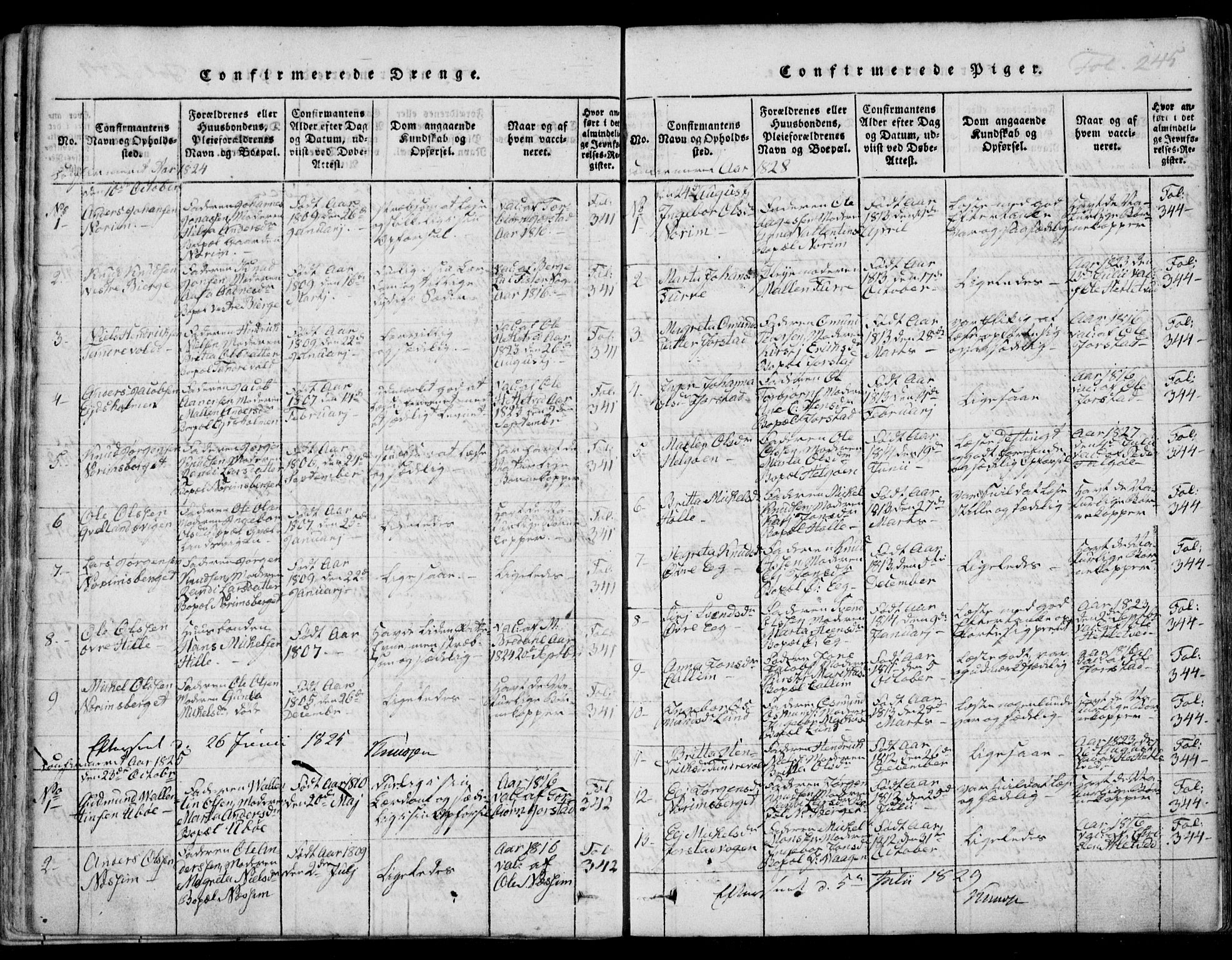 Nedstrand sokneprestkontor, AV/SAST-A-101841/01/IV: Parish register (official) no. A 7, 1816-1870, p. 245