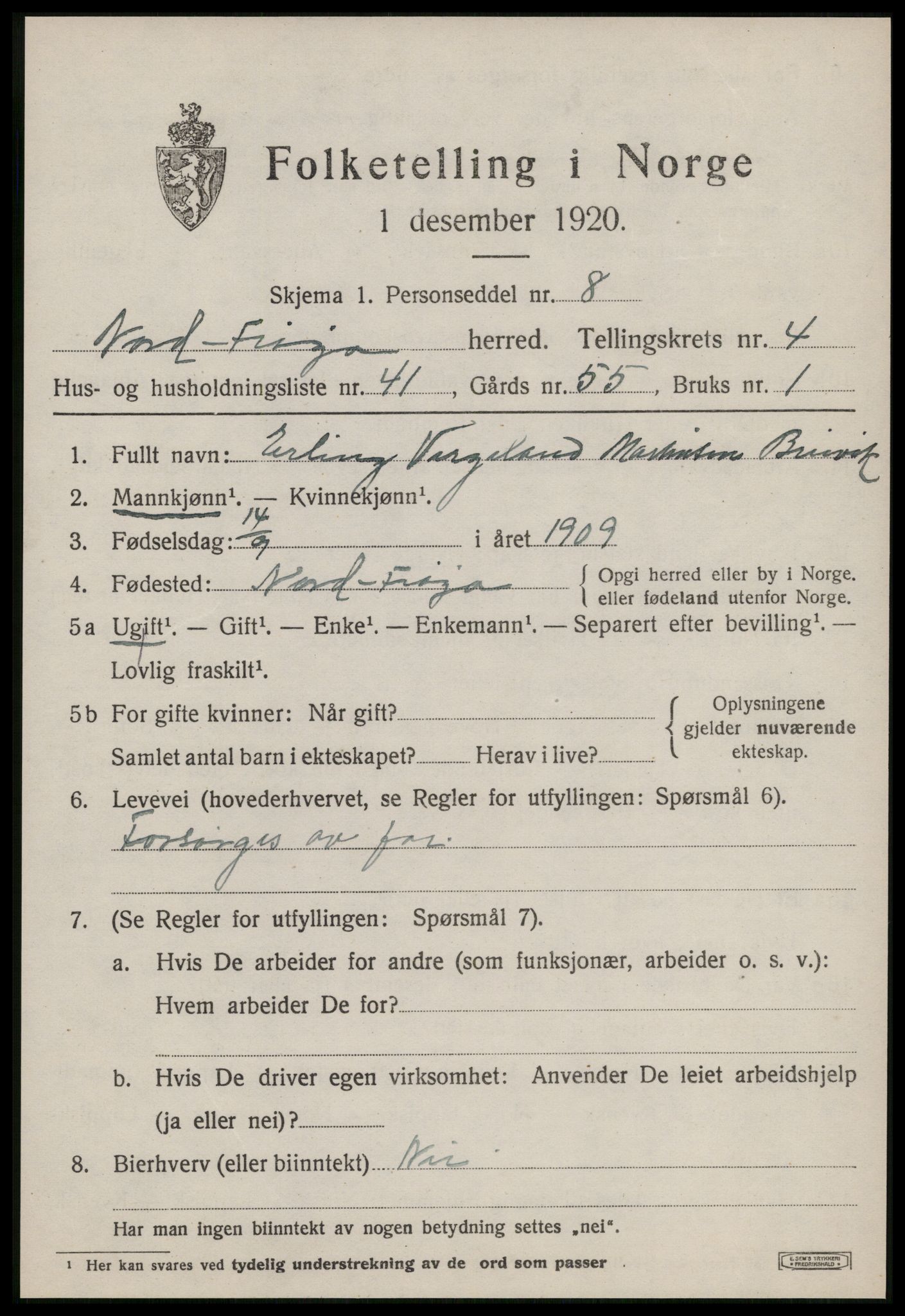 SAT, 1920 census for Nord-Frøya, 1920, p. 8625