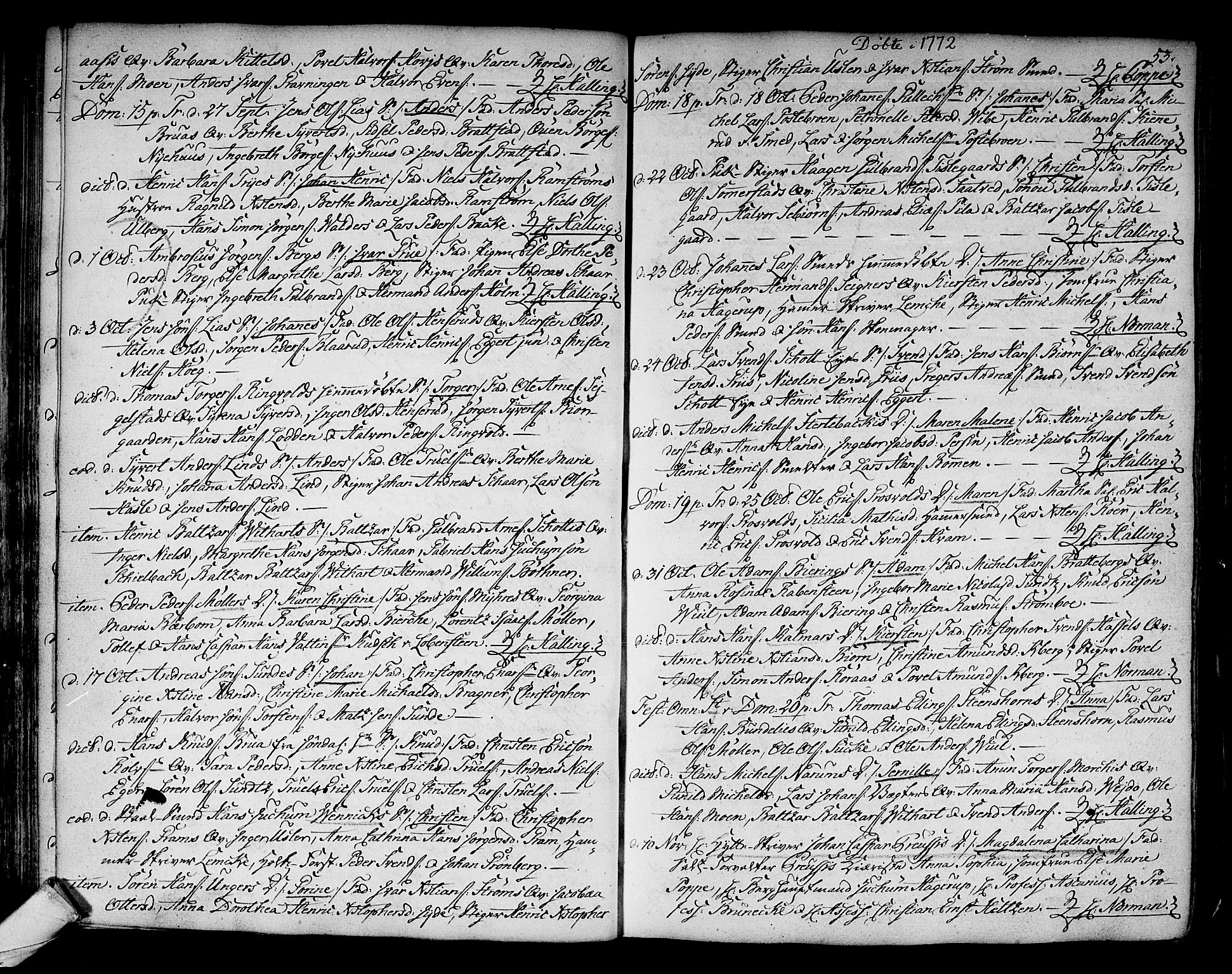 Kongsberg kirkebøker, AV/SAKO-A-22/F/Fa/L0005: Parish register (official) no. I 5, 1769-1782, p. 53