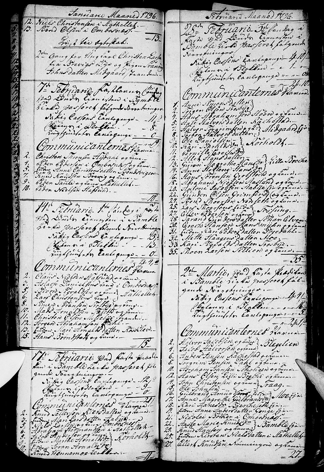 Bamble kirkebøker, AV/SAKO-A-253/G/Ga/L0002: Parish register (copy) no. I 2, 1794-1800