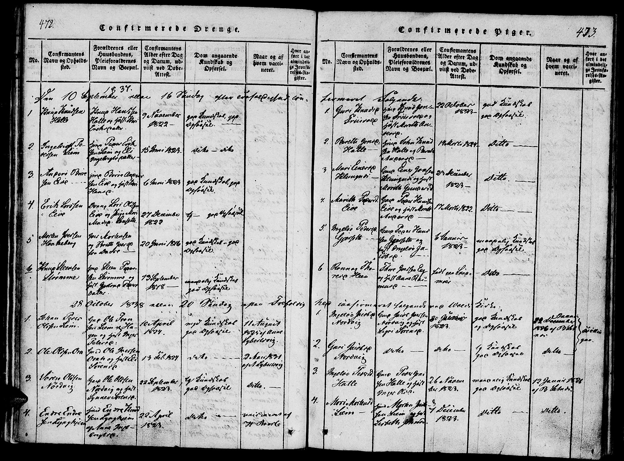 Ministerialprotokoller, klokkerbøker og fødselsregistre - Møre og Romsdal, SAT/A-1454/542/L0551: Parish register (official) no. 542A01, 1818-1853, p. 472-473