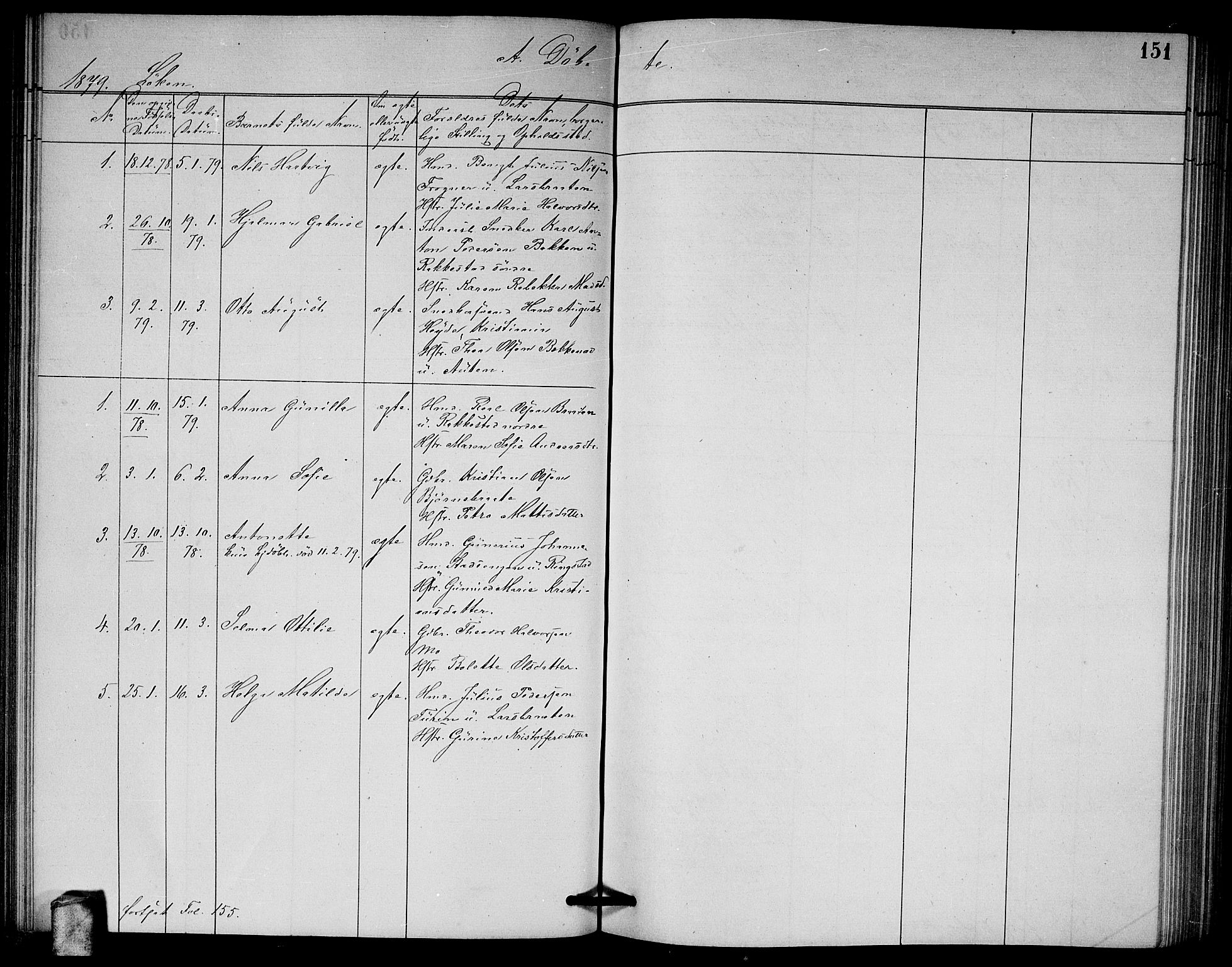 Høland prestekontor Kirkebøker, AV/SAO-A-10346a/G/Ga/L0006: Parish register (copy) no. I 6, 1869-1879, p. 151