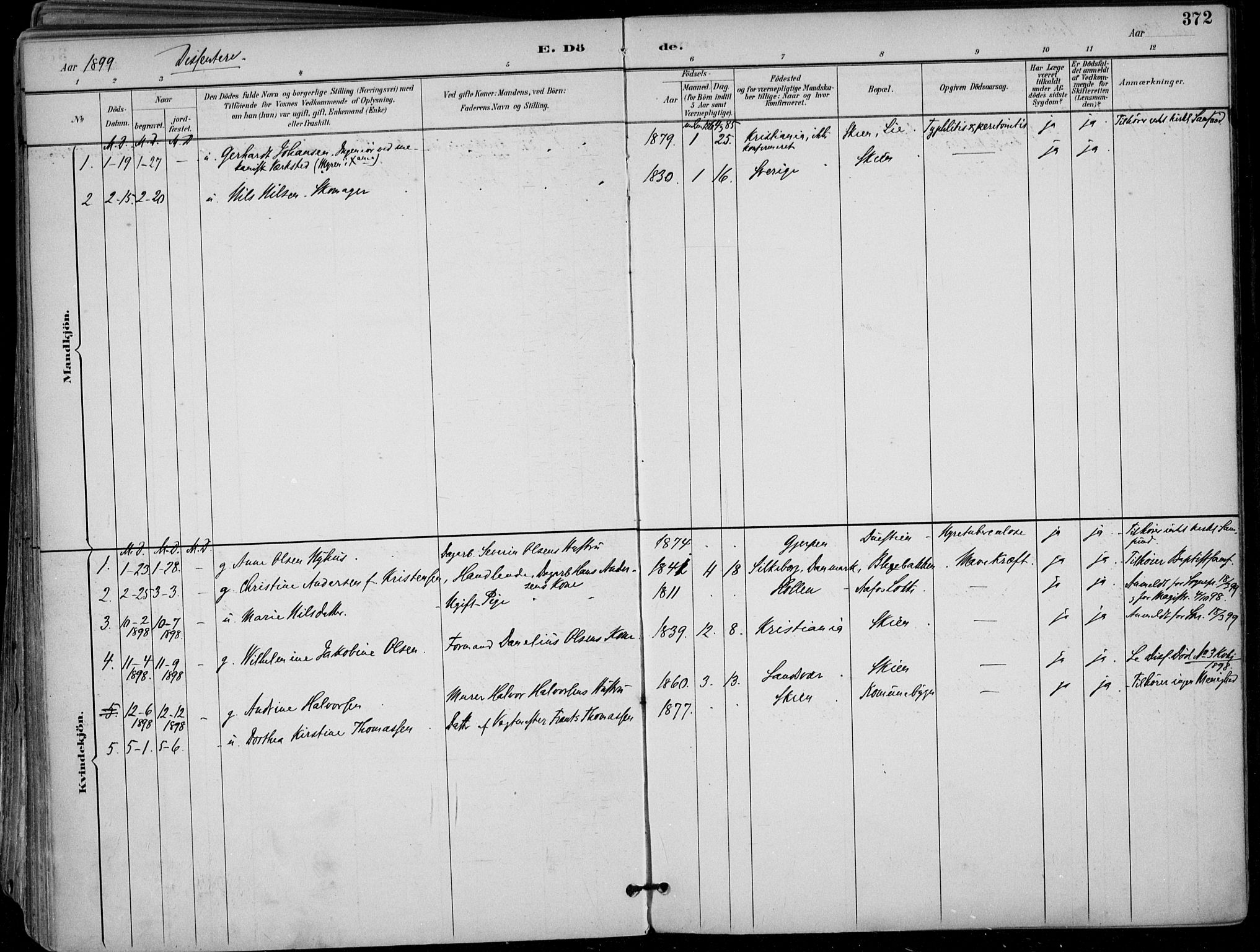 Skien kirkebøker, SAKO/A-302/F/Fa/L0010: Parish register (official) no. 10, 1891-1899, p. 372