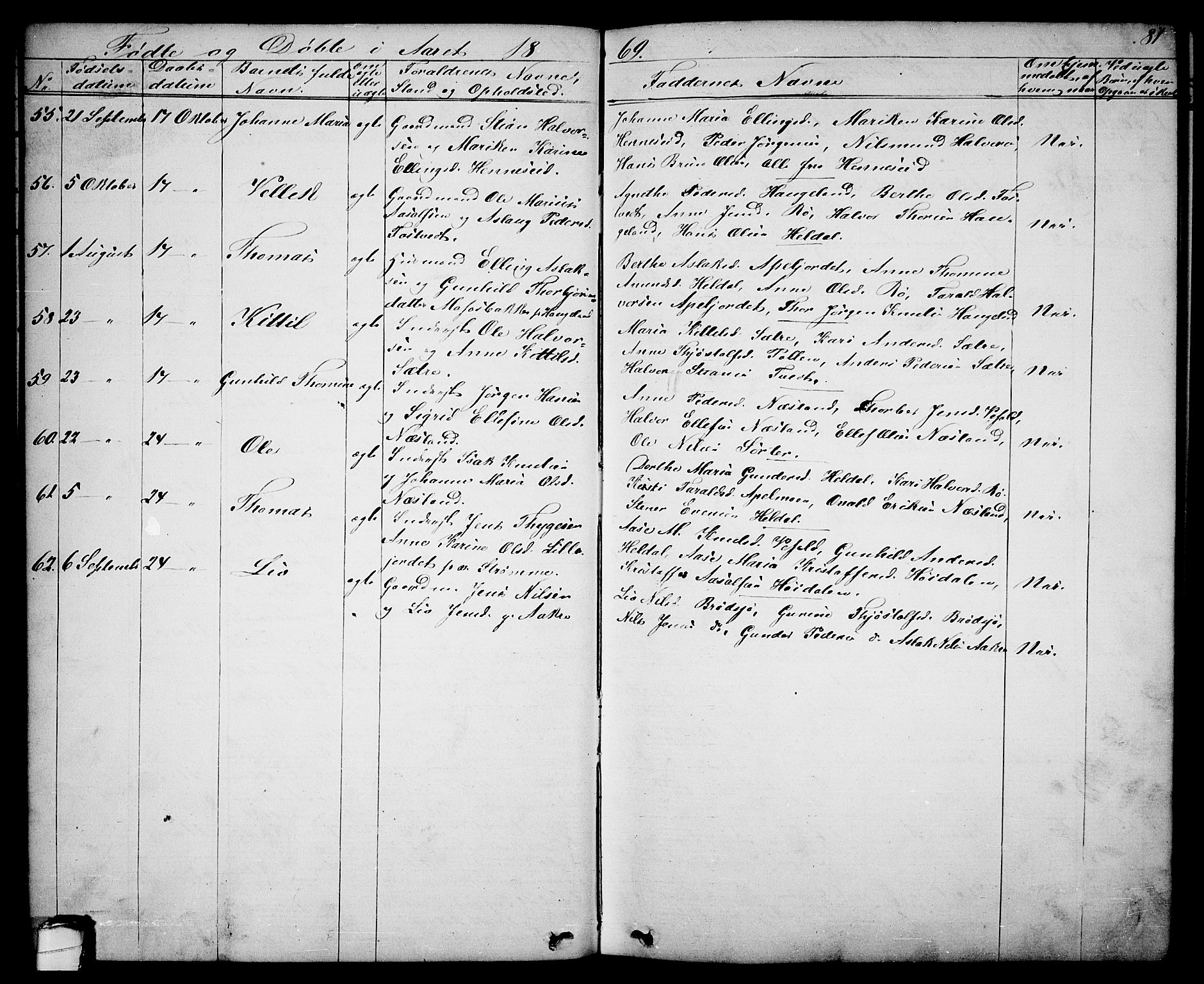 Drangedal kirkebøker, SAKO/A-258/G/Ga/L0002: Parish register (copy) no. I 2, 1856-1887, p. 81