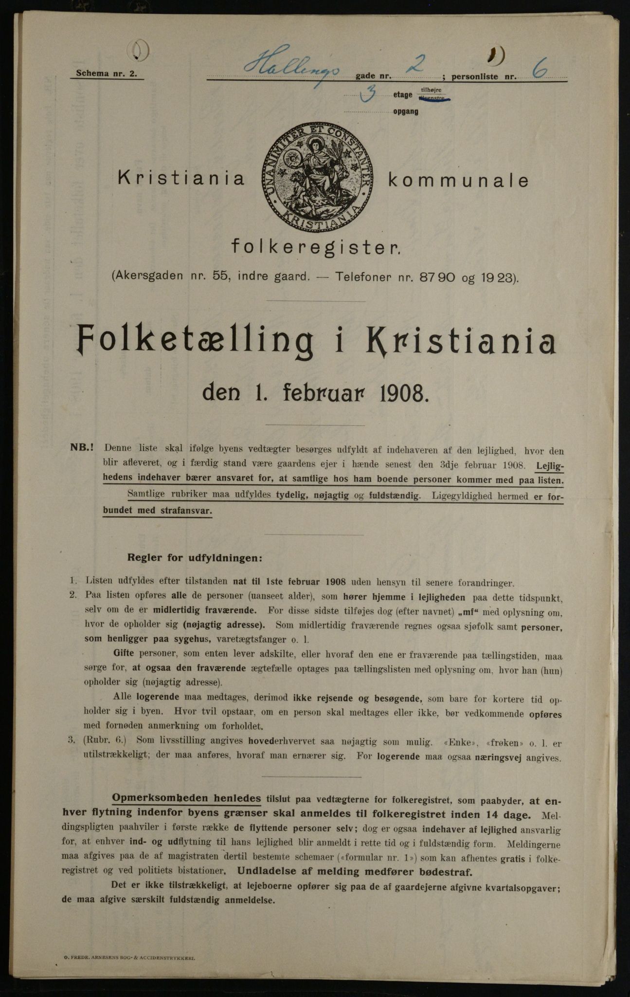 OBA, Municipal Census 1908 for Kristiania, 1908, p. 30785