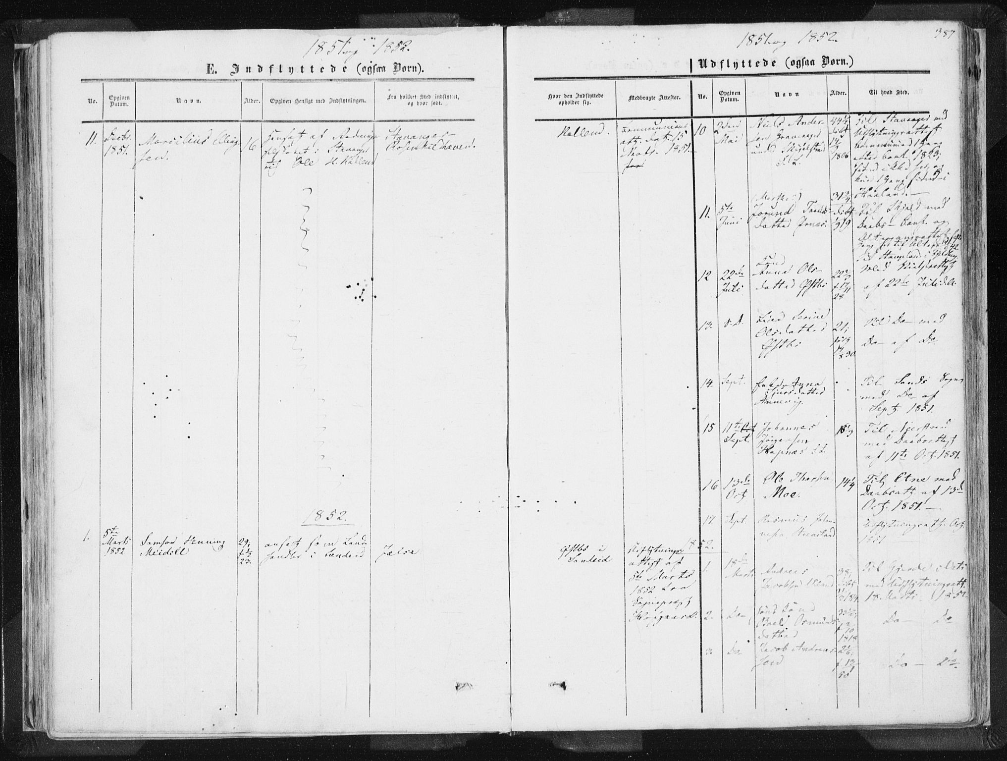 Vikedal sokneprestkontor, AV/SAST-A-101840/01/IV: Parish register (official) no. A 6.2, 1851-1867, p. 387