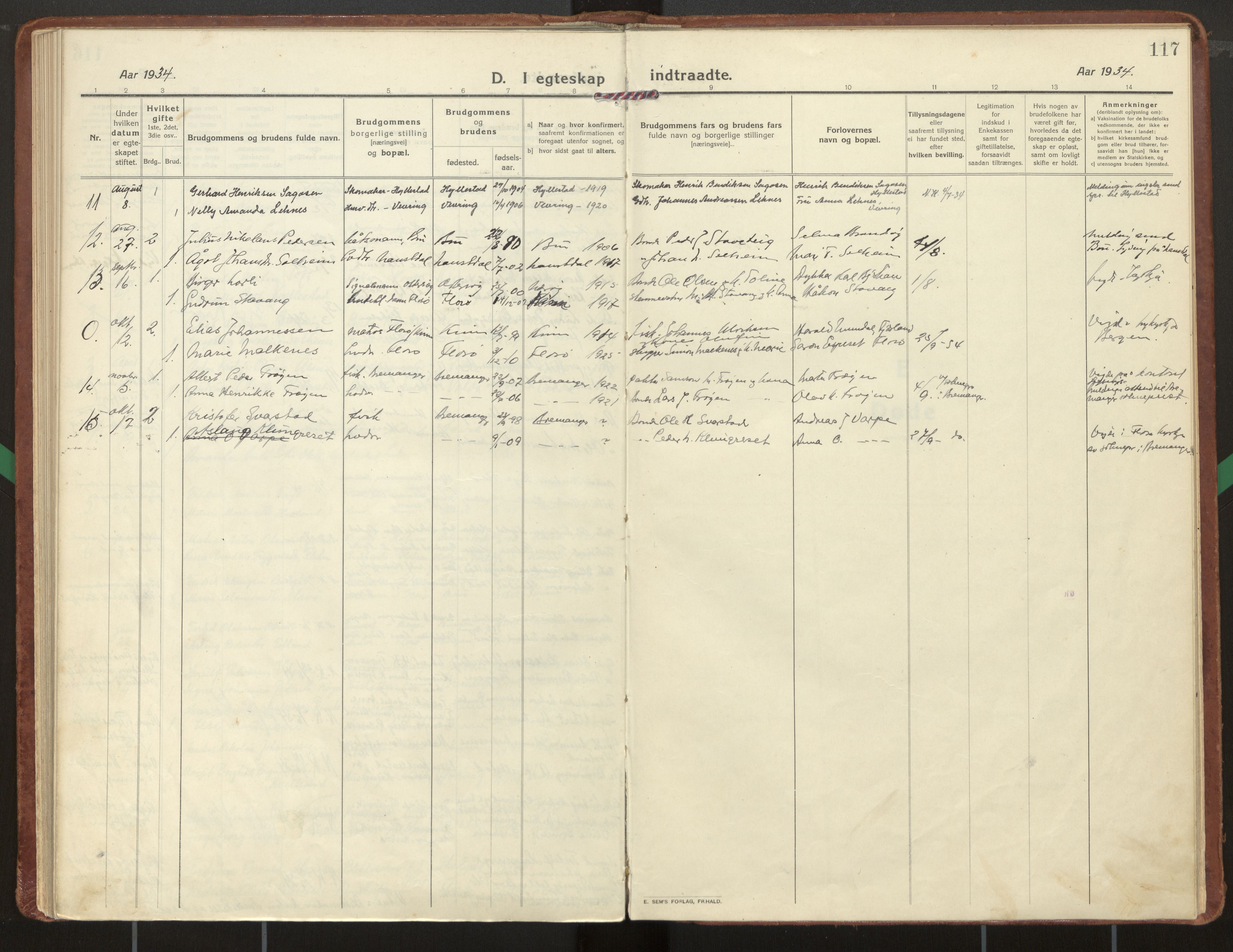 Kinn sokneprestembete, SAB/A-80801/H/Haa/Haac/L0003: Parish register (official) no. C 3, 1917-1934, p. 117