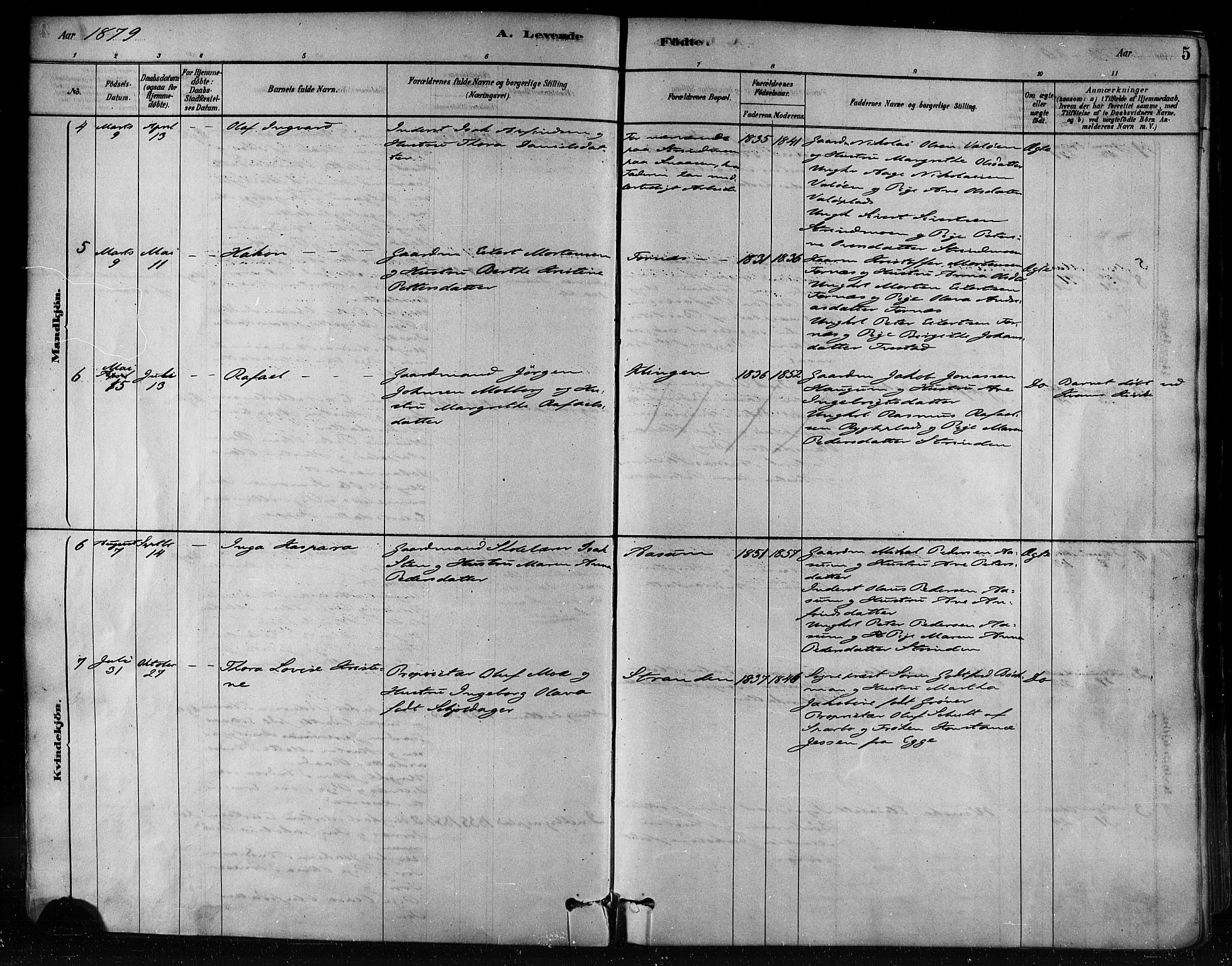 Ministerialprotokoller, klokkerbøker og fødselsregistre - Nord-Trøndelag, SAT/A-1458/746/L0448: Parish register (official) no. 746A07 /1, 1878-1900, p. 5