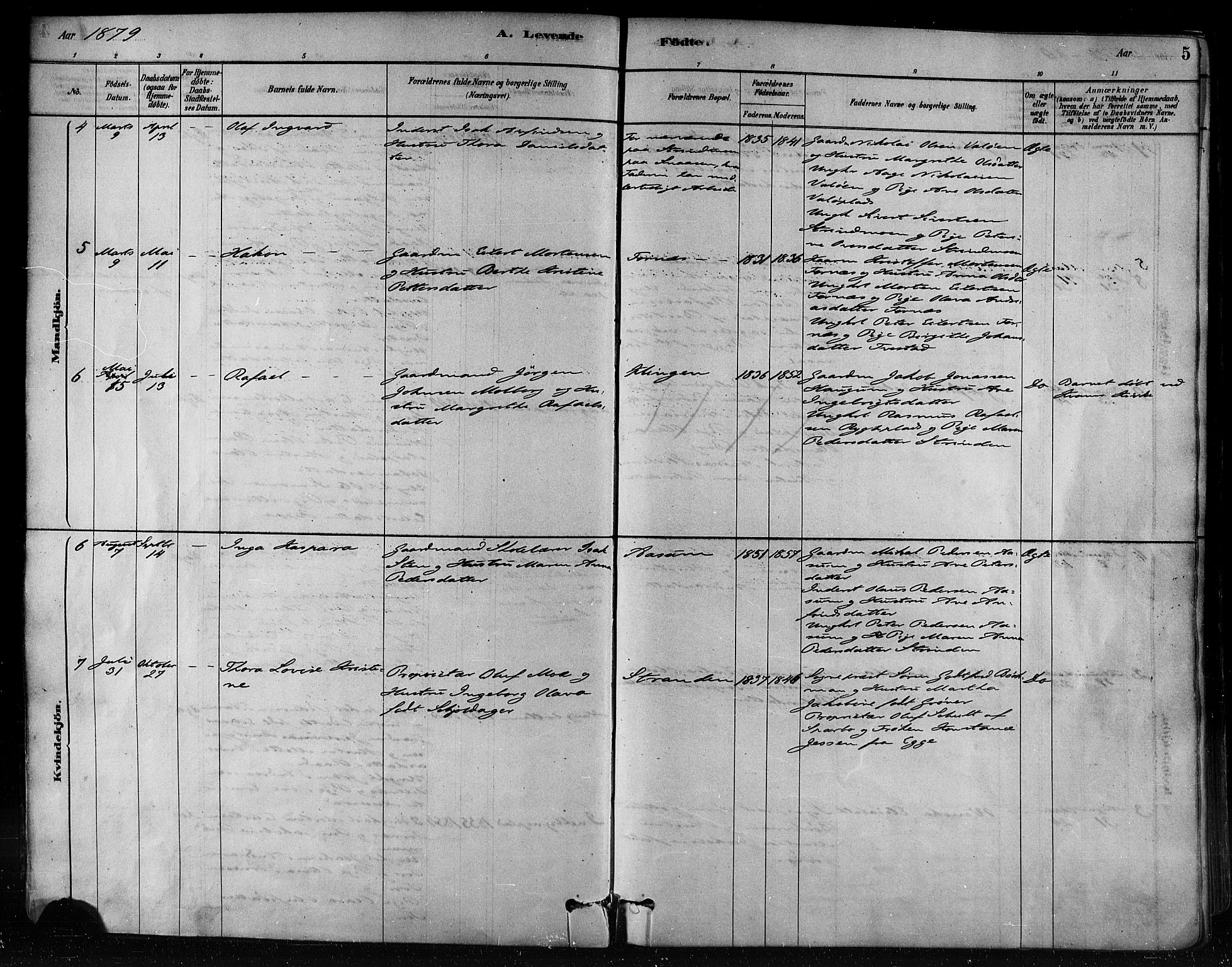 Ministerialprotokoller, klokkerbøker og fødselsregistre - Nord-Trøndelag, AV/SAT-A-1458/746/L0448: Parish register (official) no. 746A07 /1, 1878-1900, p. 5