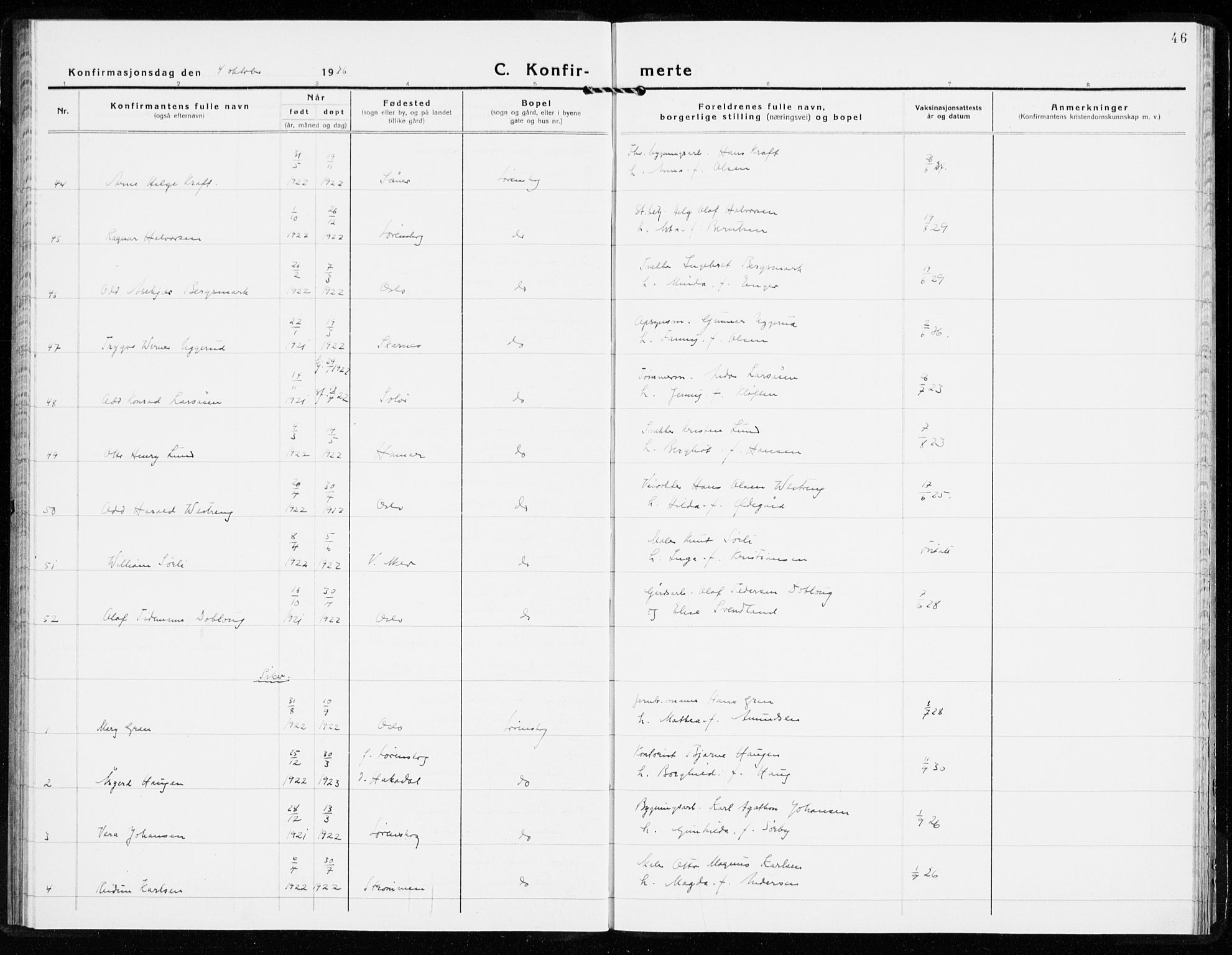 Skedsmo prestekontor Kirkebøker, AV/SAO-A-10033a/F/Fb/L0004: Parish register (official) no. II 4, 1931-1943, p. 46