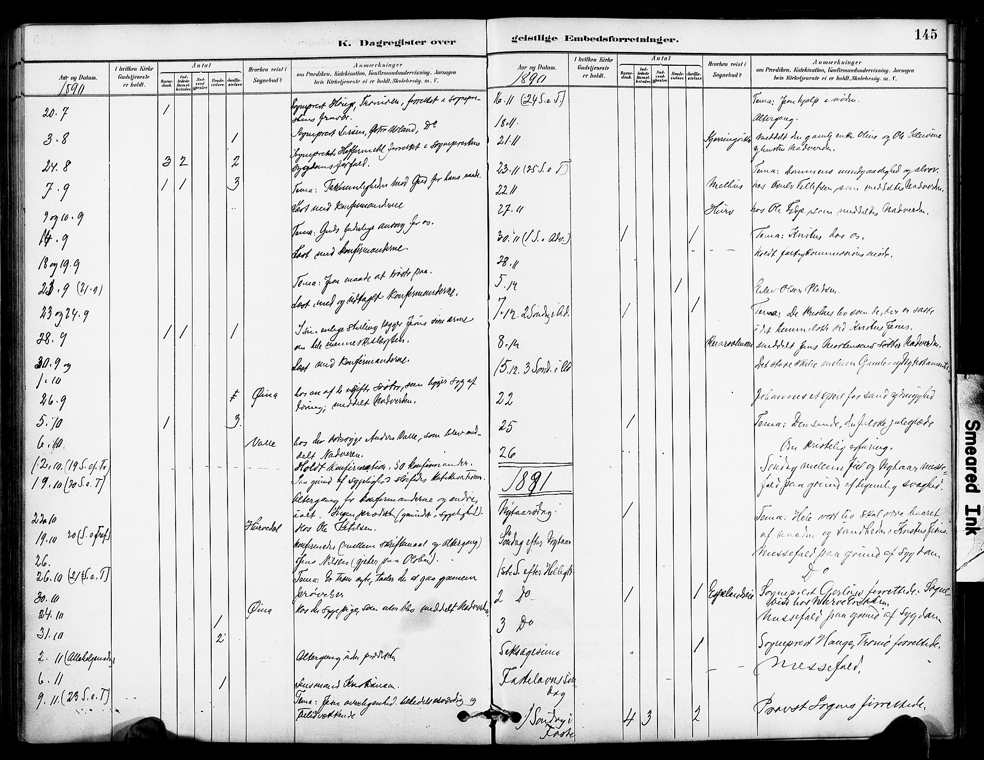 Froland sokneprestkontor, AV/SAK-1111-0013/F/Fa/L0004: Parish register (official) no. A 4, 1882-1906, p. 145