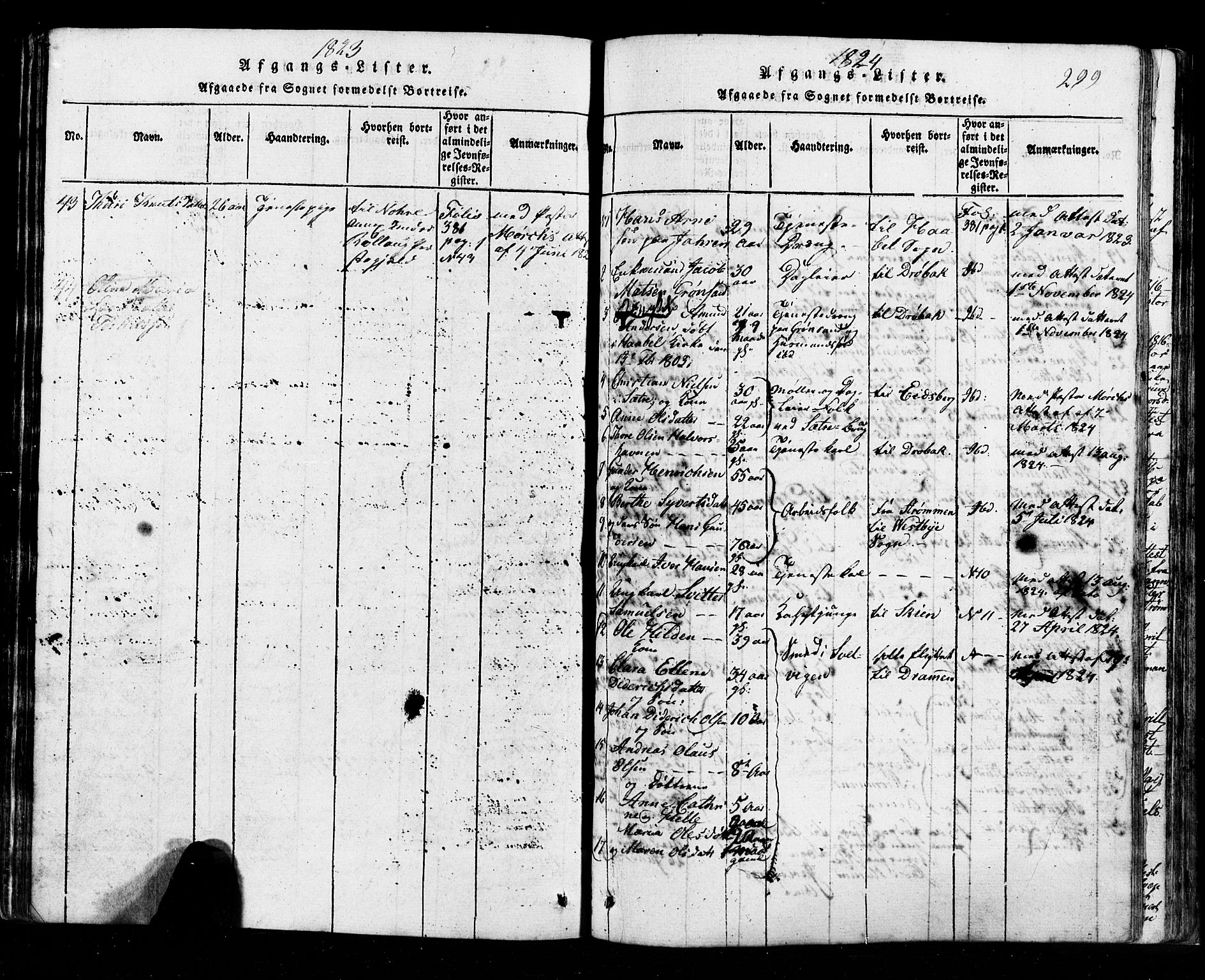 Hurum kirkebøker, AV/SAKO-A-229/G/Ga/L0001: Parish register (copy) no. I 1, 1816-1826, p. 299